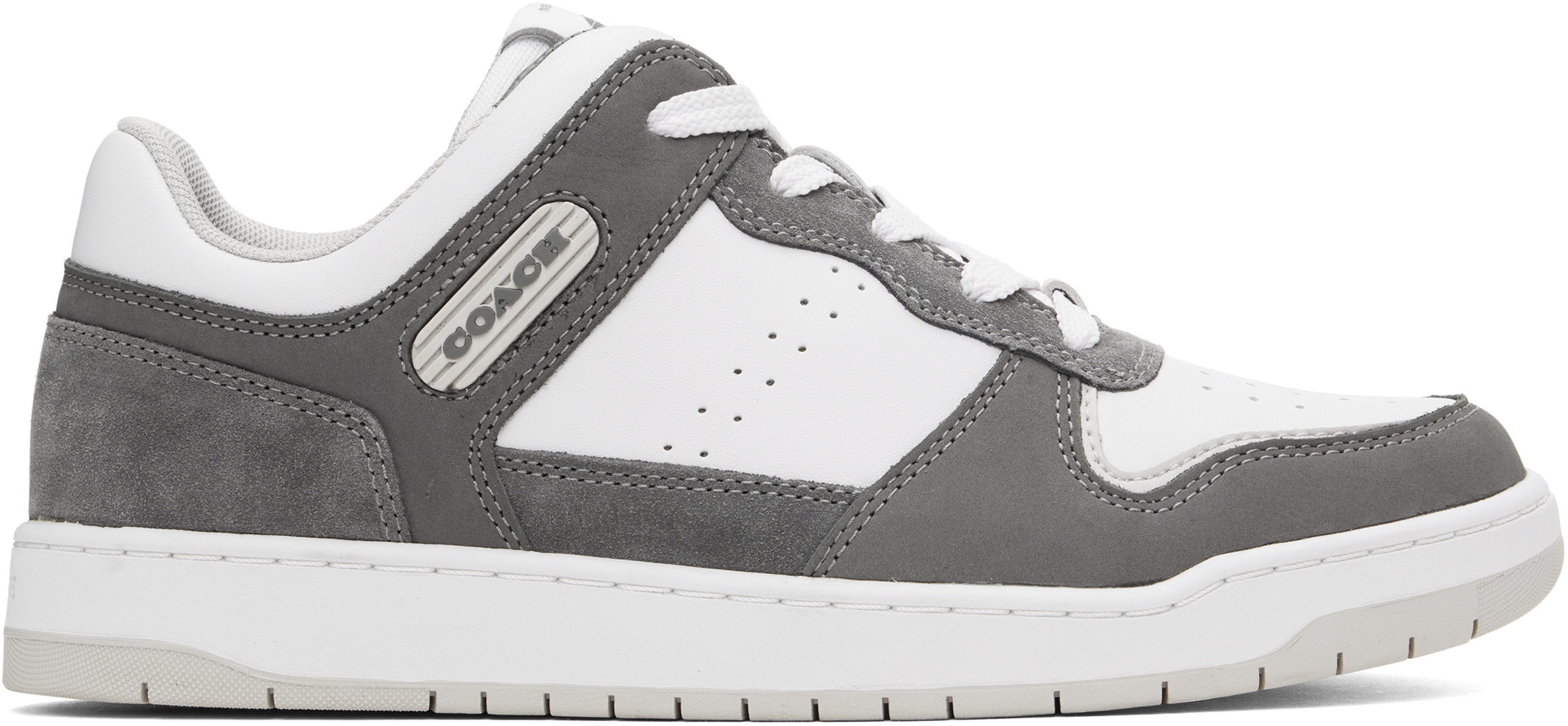 White & Gray C201 Sneakers