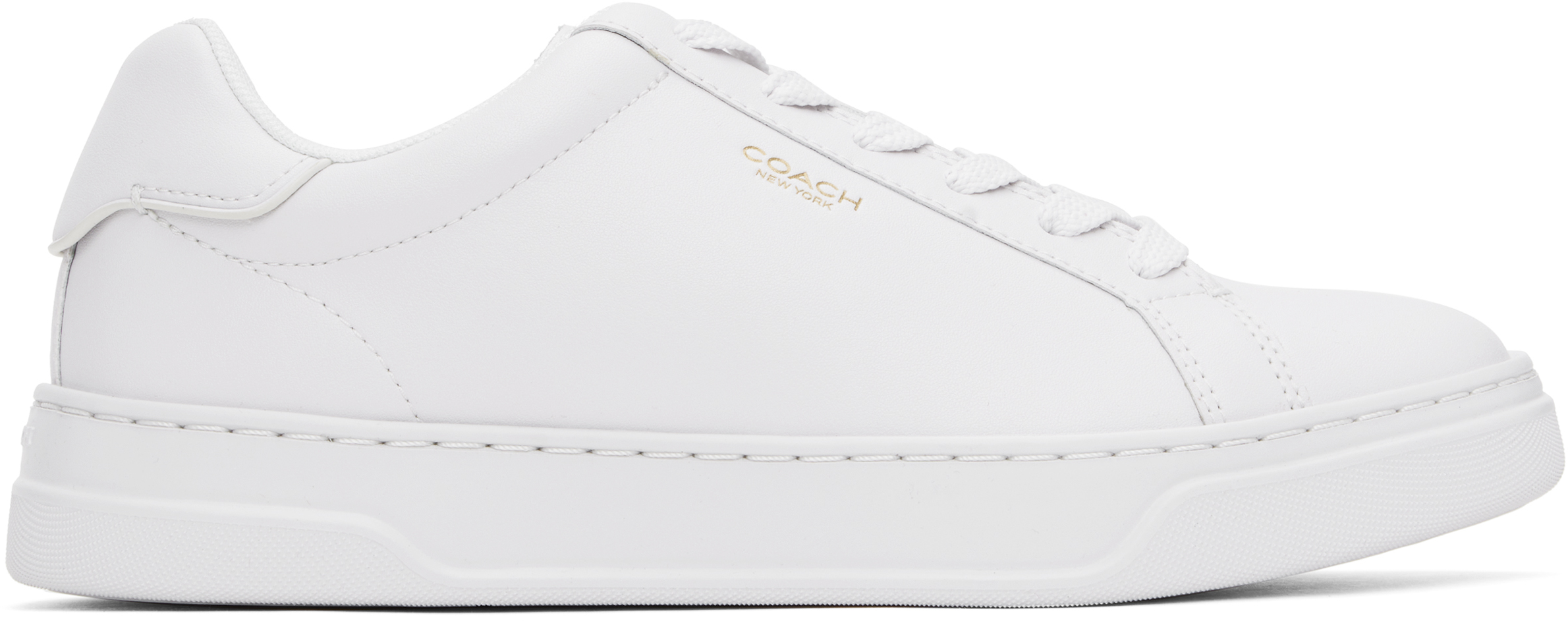 Shop Coach White High Line Sneakers In Optic White