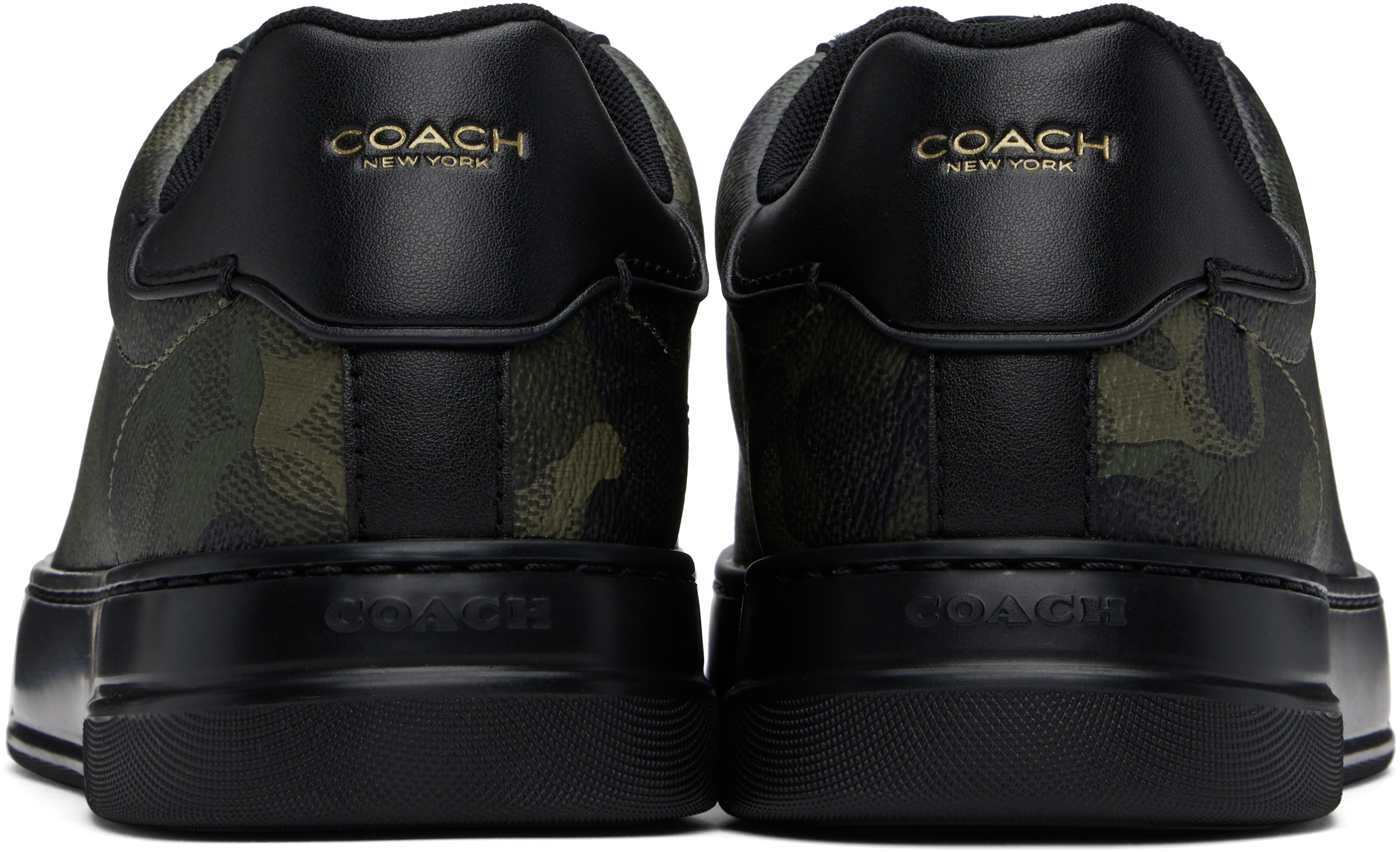 Shop Coach Khaki High Line Sneakers In Camo