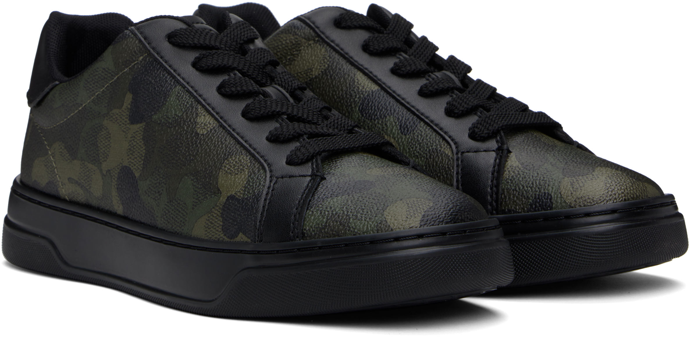 Shop Coach Khaki High Line Sneakers In Camo