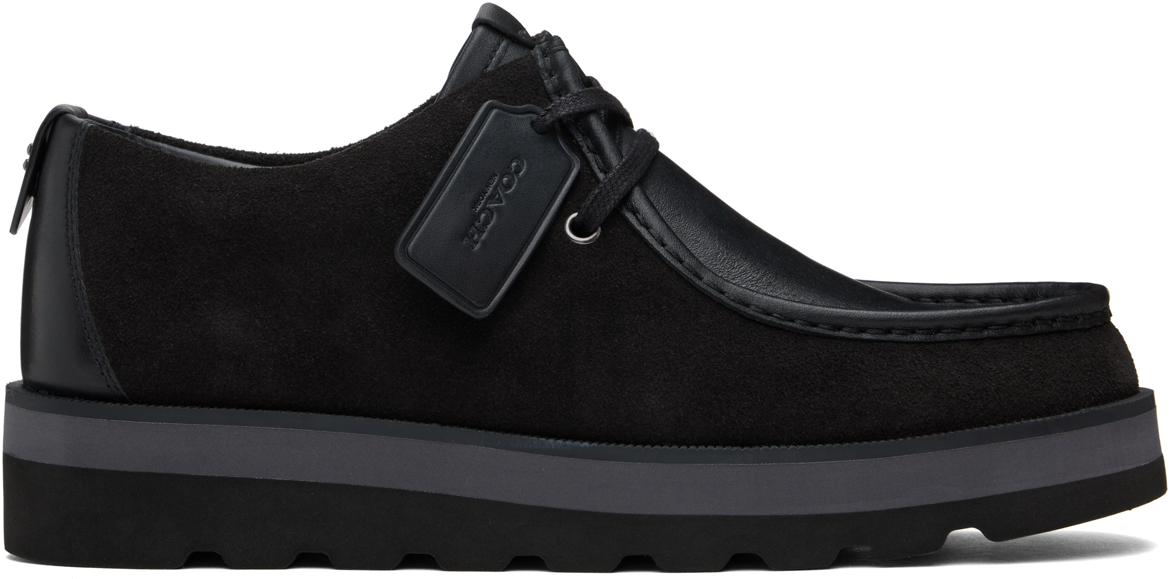 Black Scott Apron Toe Derbys