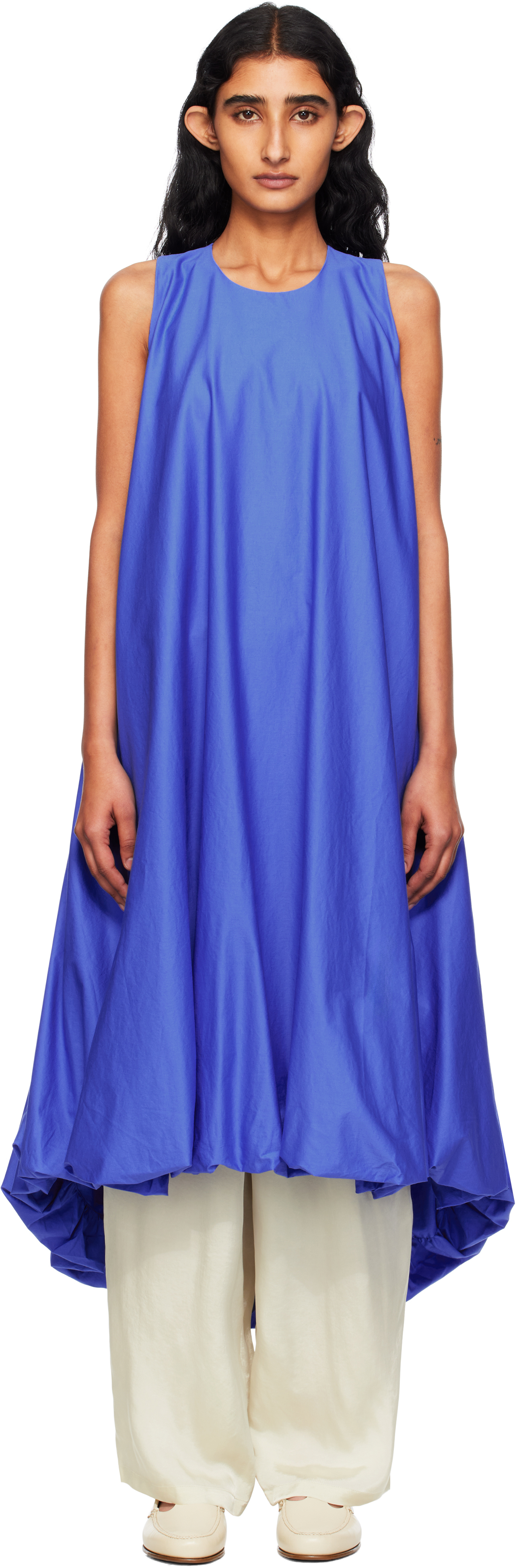 Blue Balloon Midi Dress