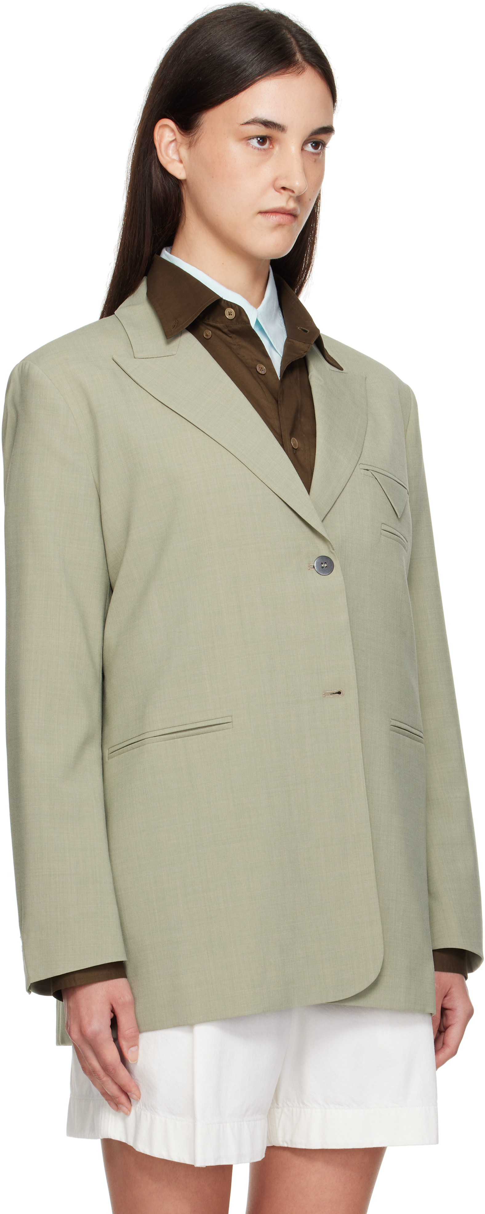 Cordera Virgin Wool-blend Blazer In Green