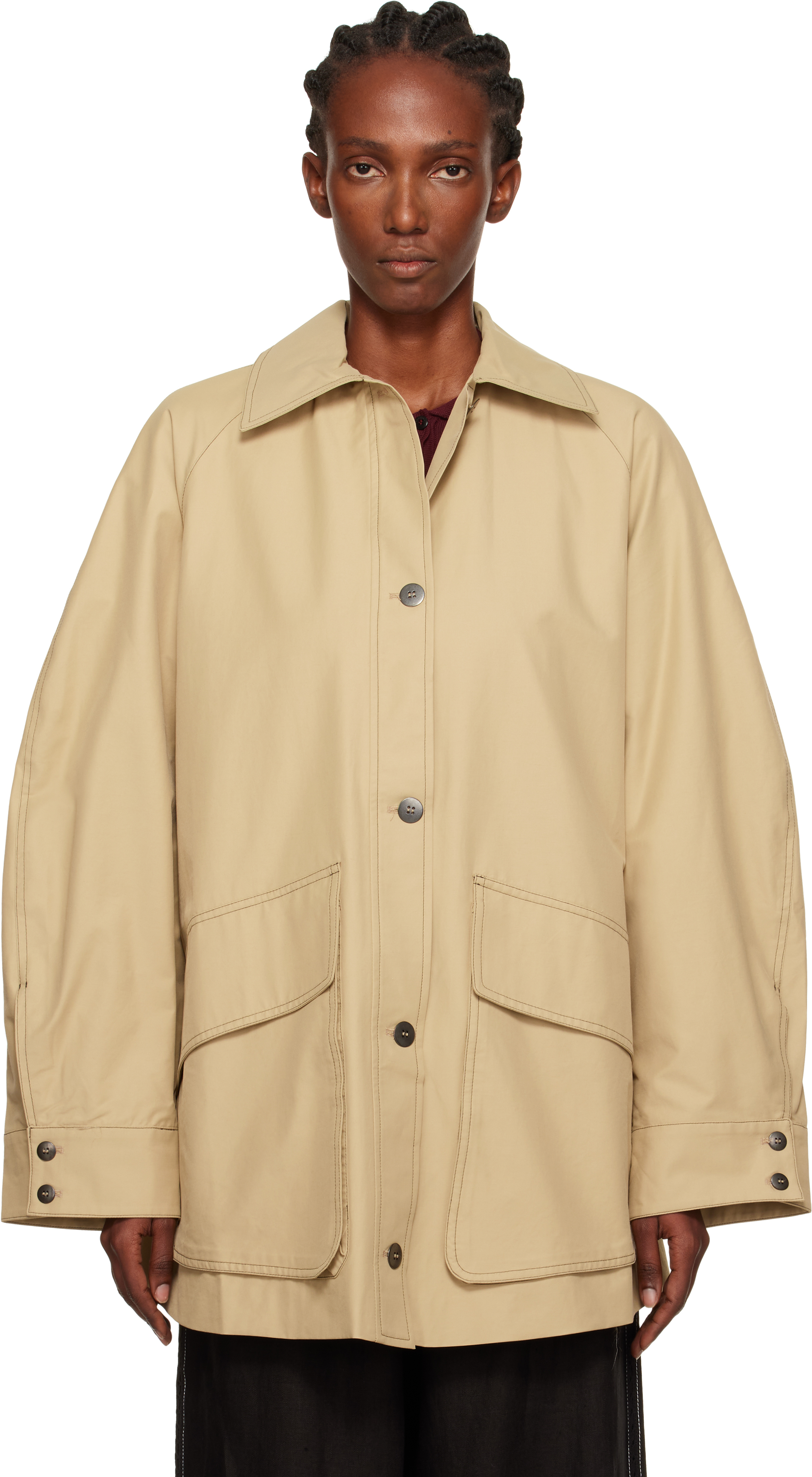 Beige Patch Pocket Jacket