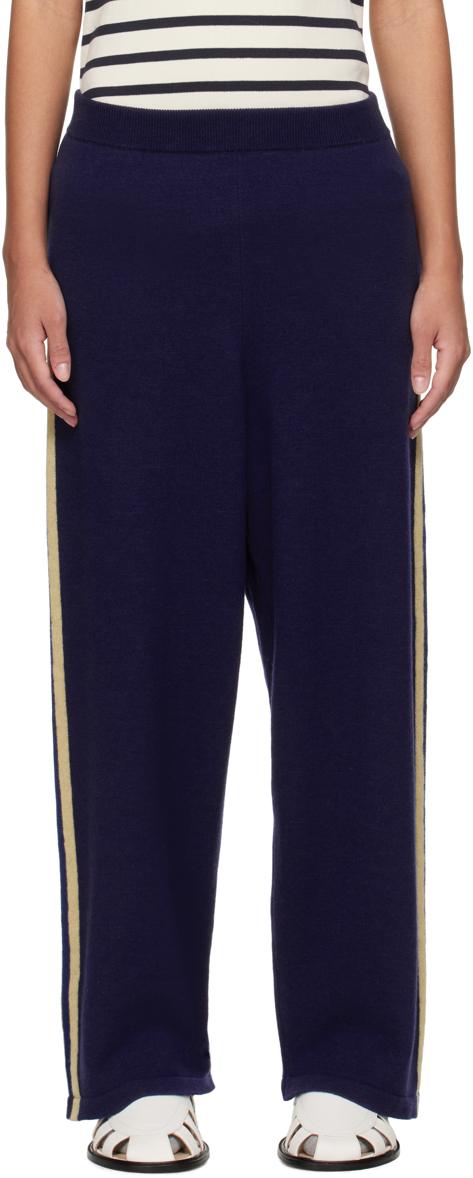 Blue Merino Wool Trousers