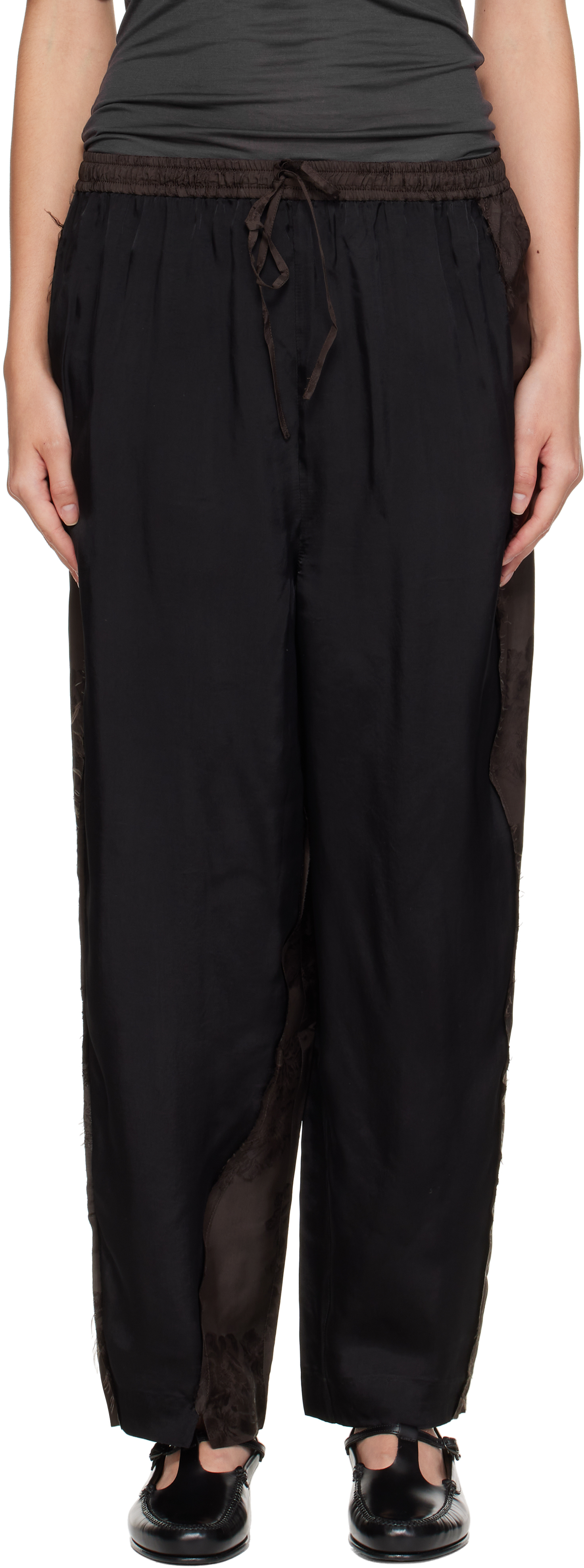 【関税込み】CORDERA ブラック テーラードパンツ monica-cordera-brown-baggy-