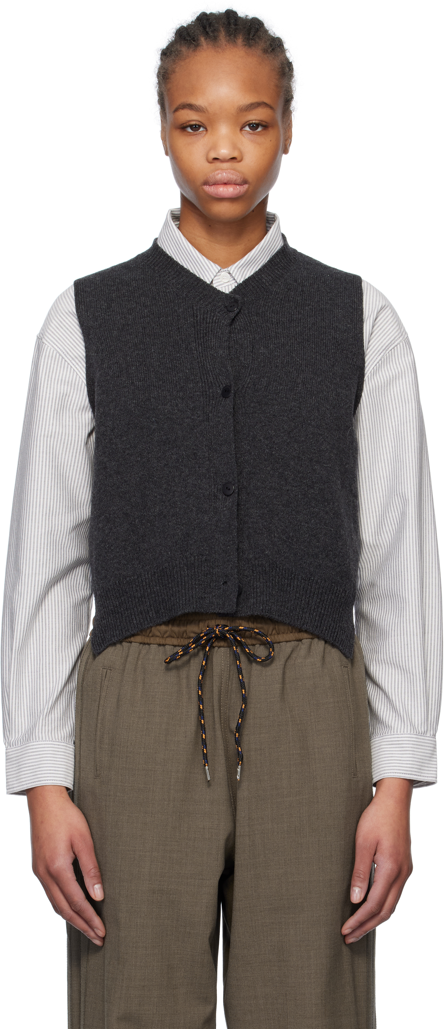 Gray Wool & Cashmere Vest