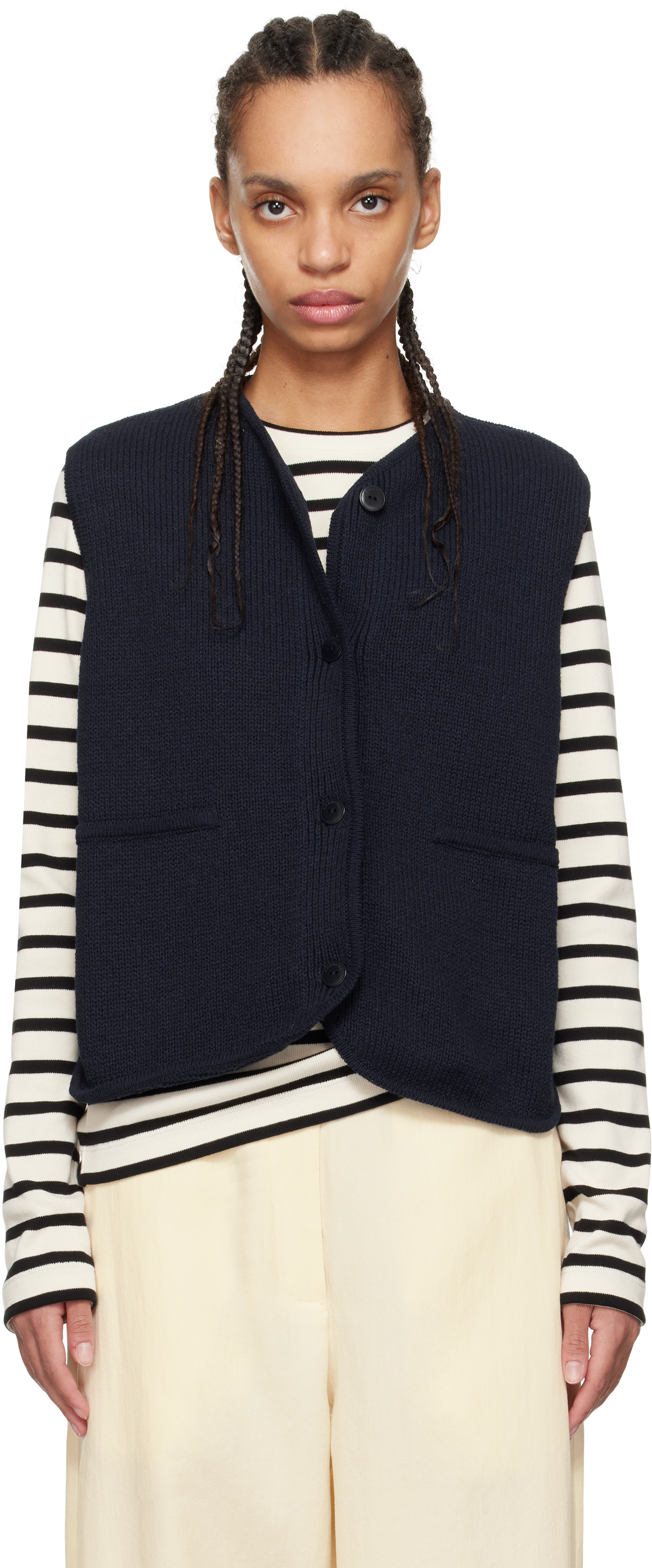 Navy Cotton Vest