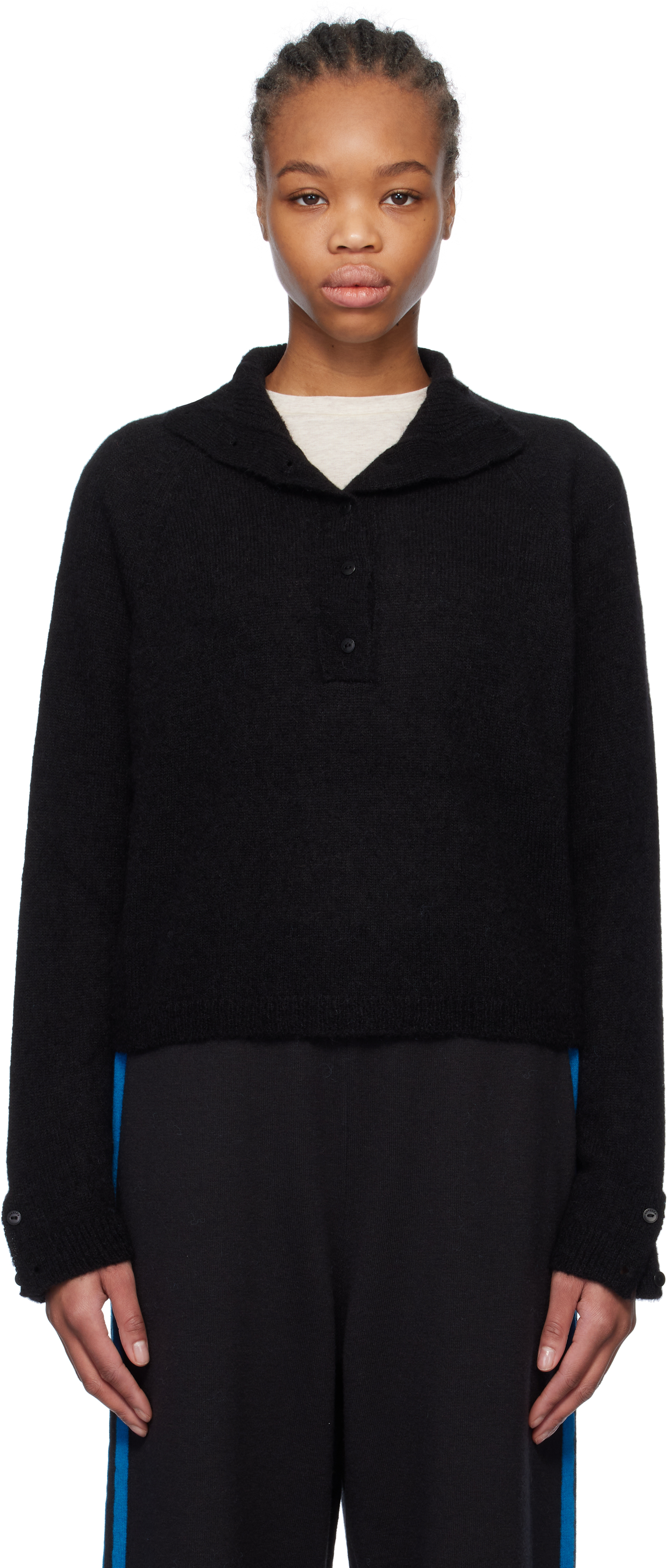 Cordera Black Baby Alpaca Polo In Black