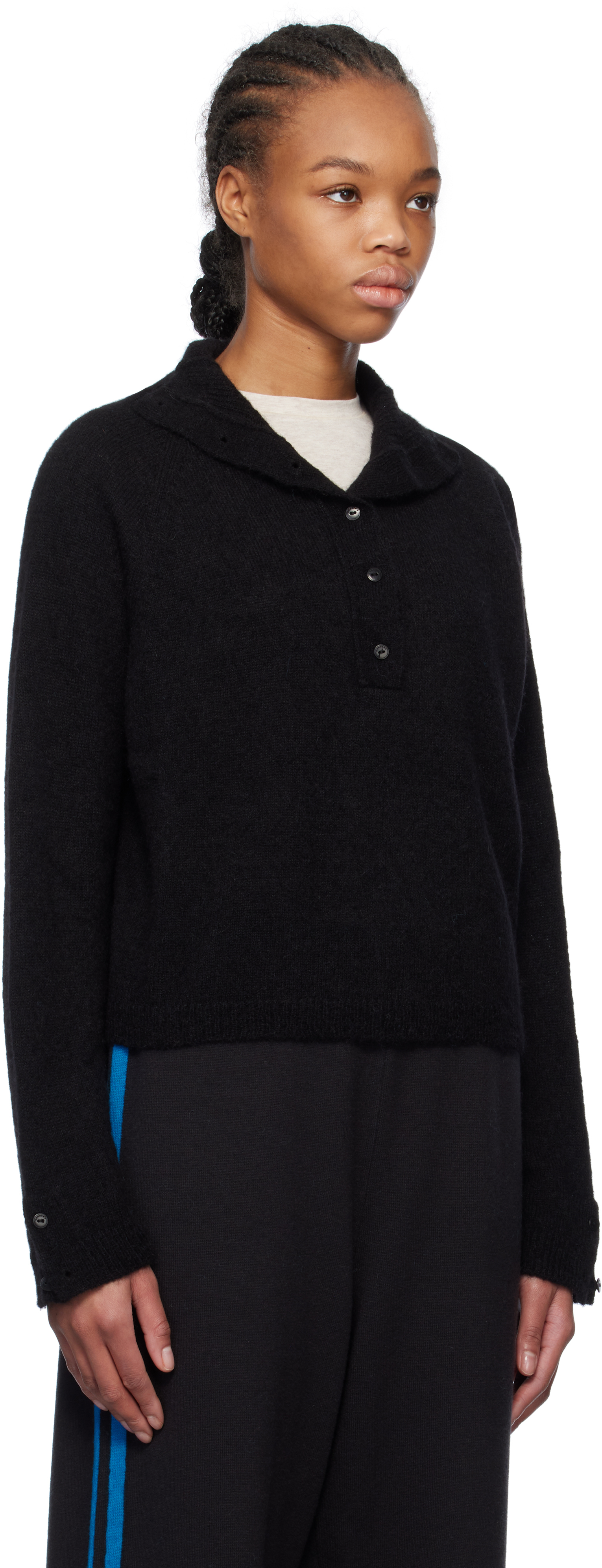 Cordera Black Baby Alpaca Polo In Black