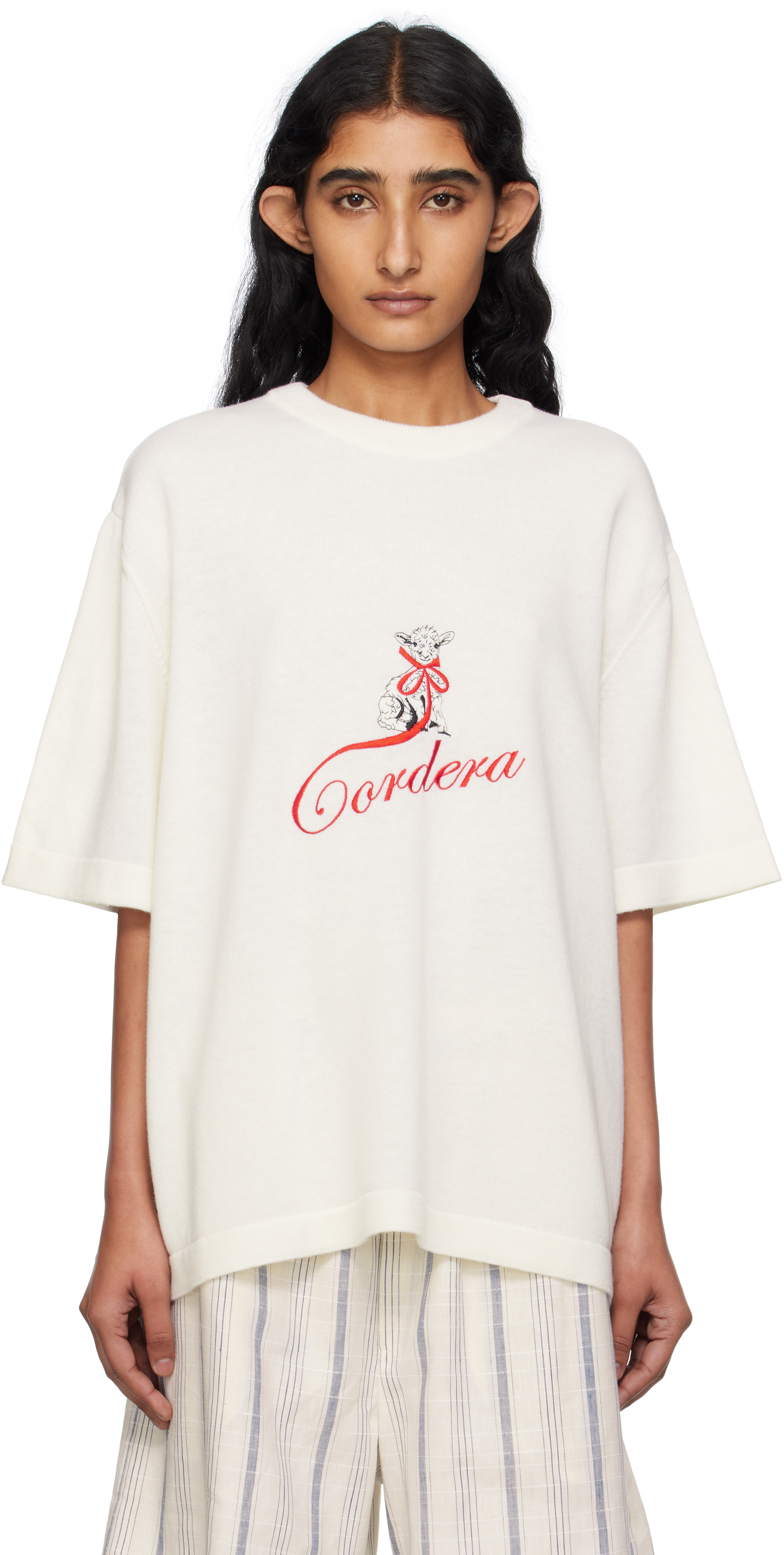 Cordera White Embroidered '' T-shirt