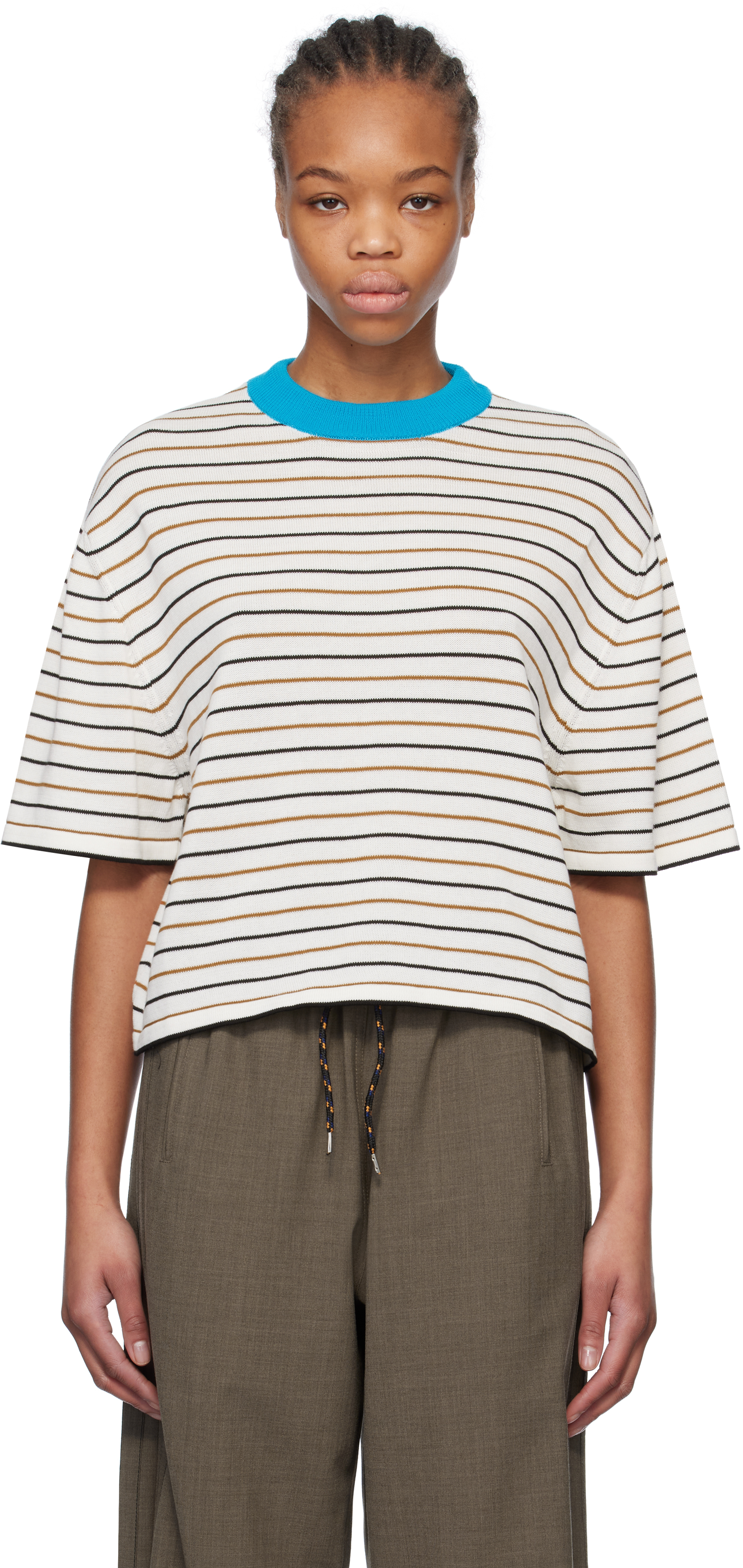 Multicolor Cotton Striped T-shirt