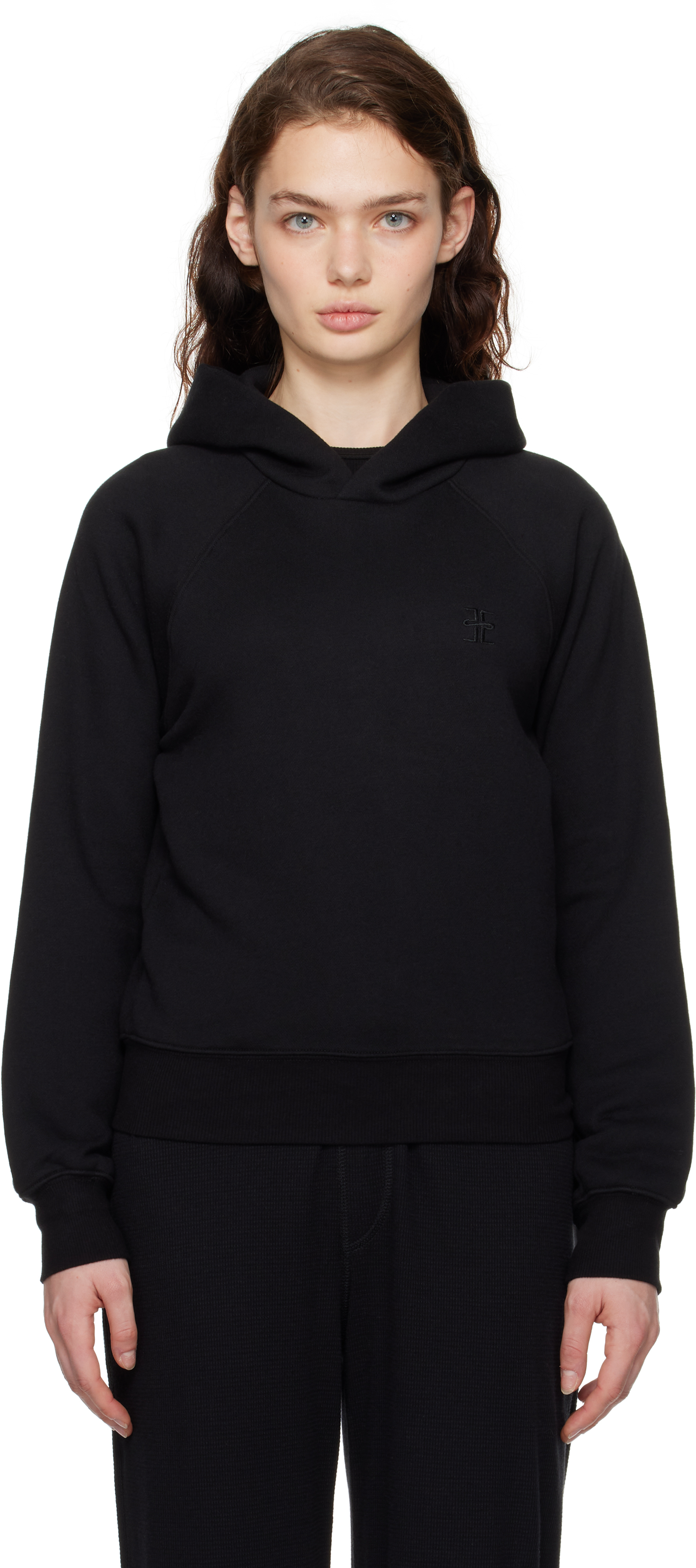 Black Shrunken Hoodie