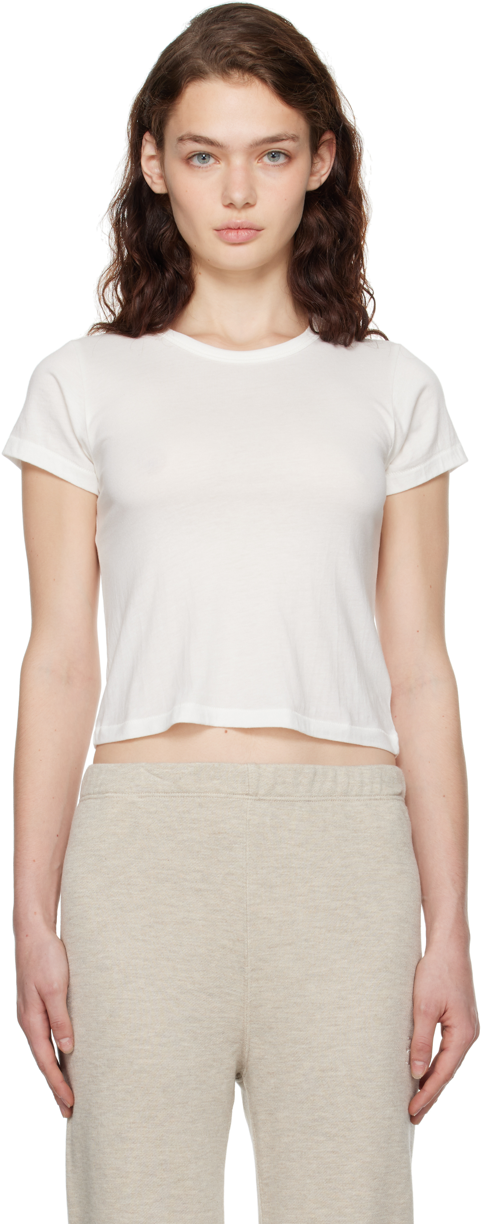 Éterne Short Sleeve Baby Tee Ivory In Ivory