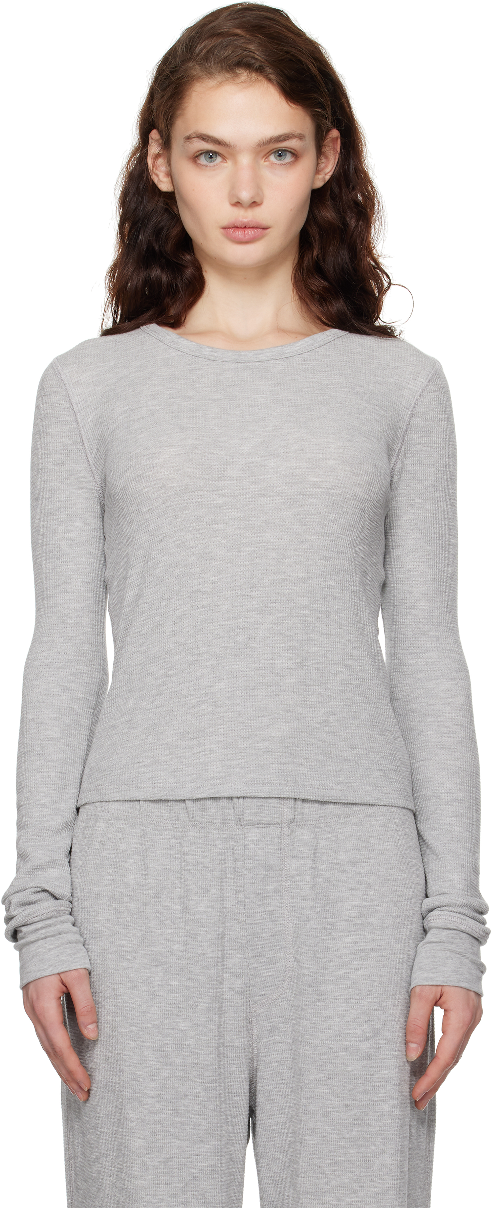 Gray Long Sleeve Thermal T-shirt