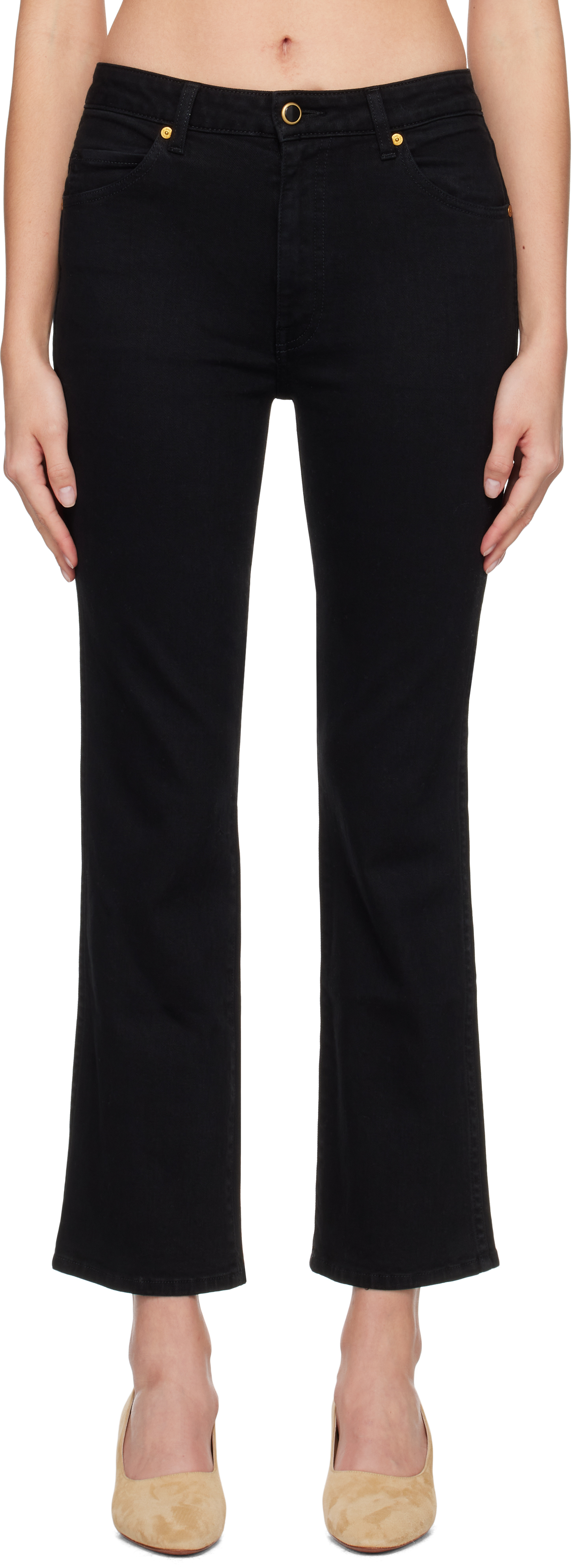 KHAITE: Black Vivian Stretch Jeans | SSENSE KHAITE: Black Vivian Stretch Jeans | SSENSE