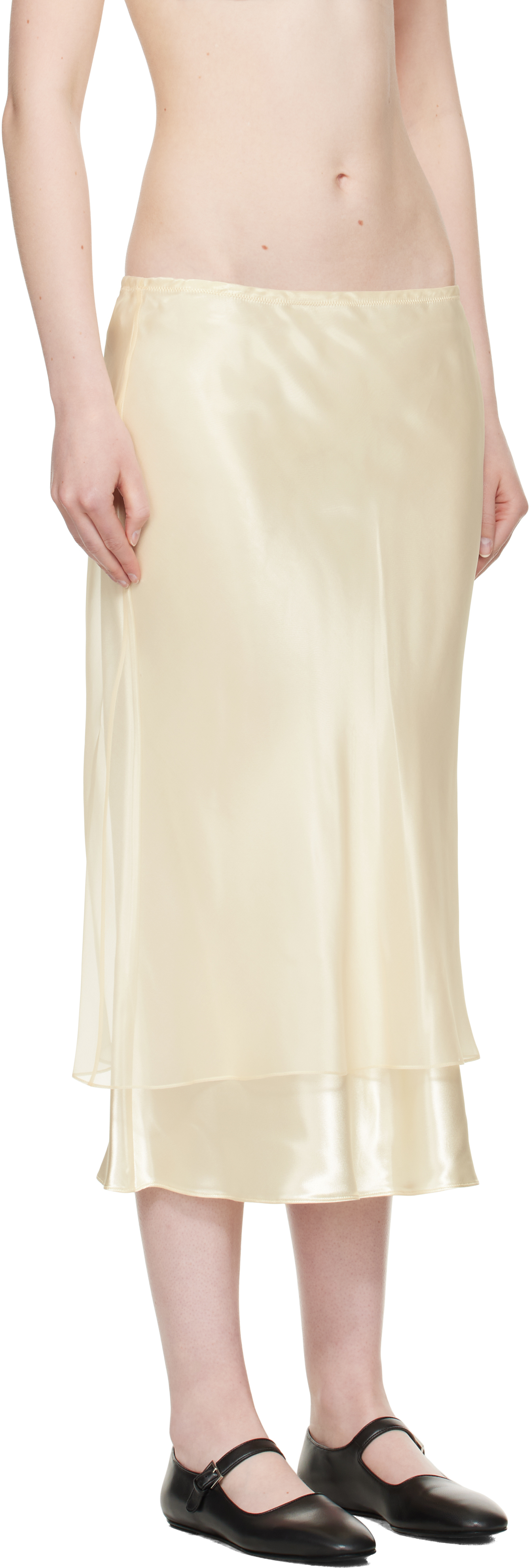 Shop Khaite Beige Monina Midi Skirt