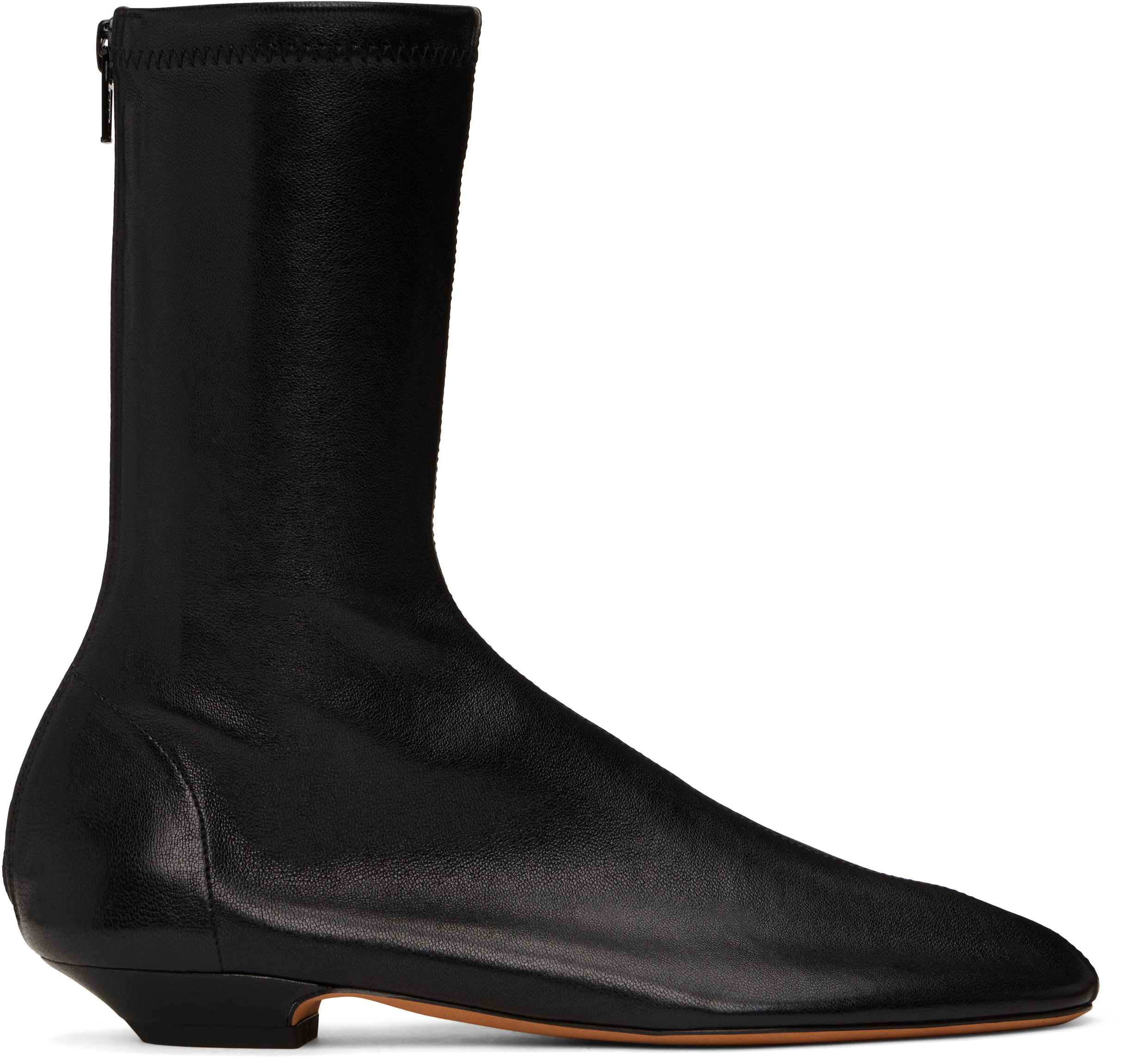 Black Apollo Flat Ankle Boots