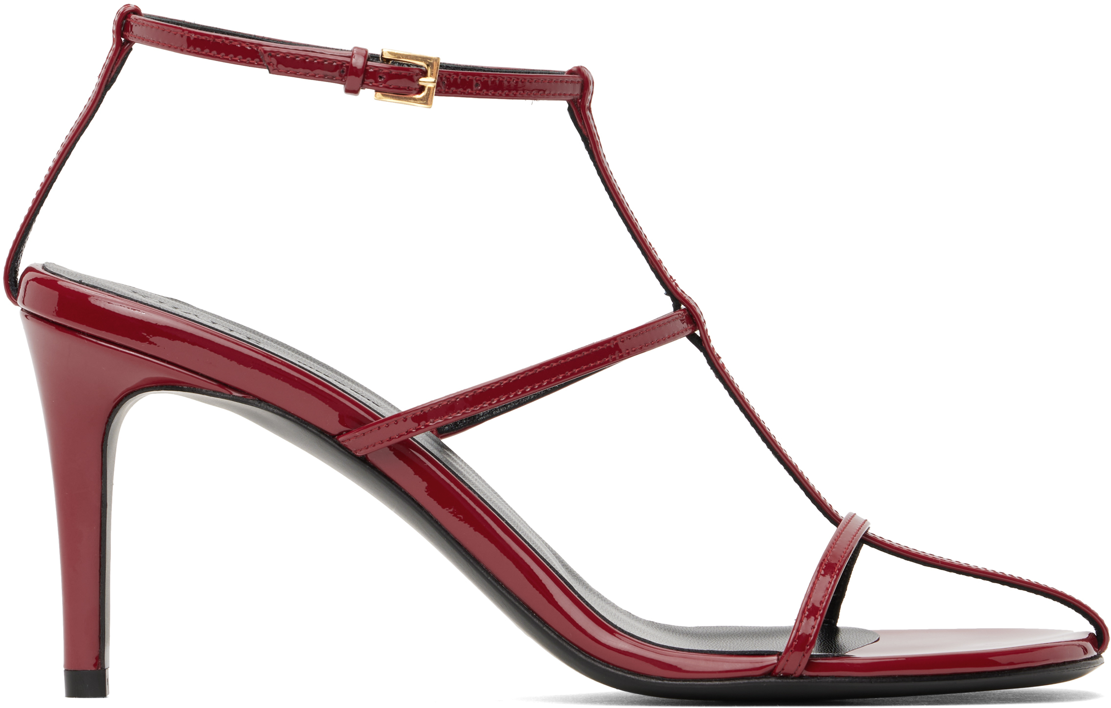 Khaite Red Cage Heeled Sandals