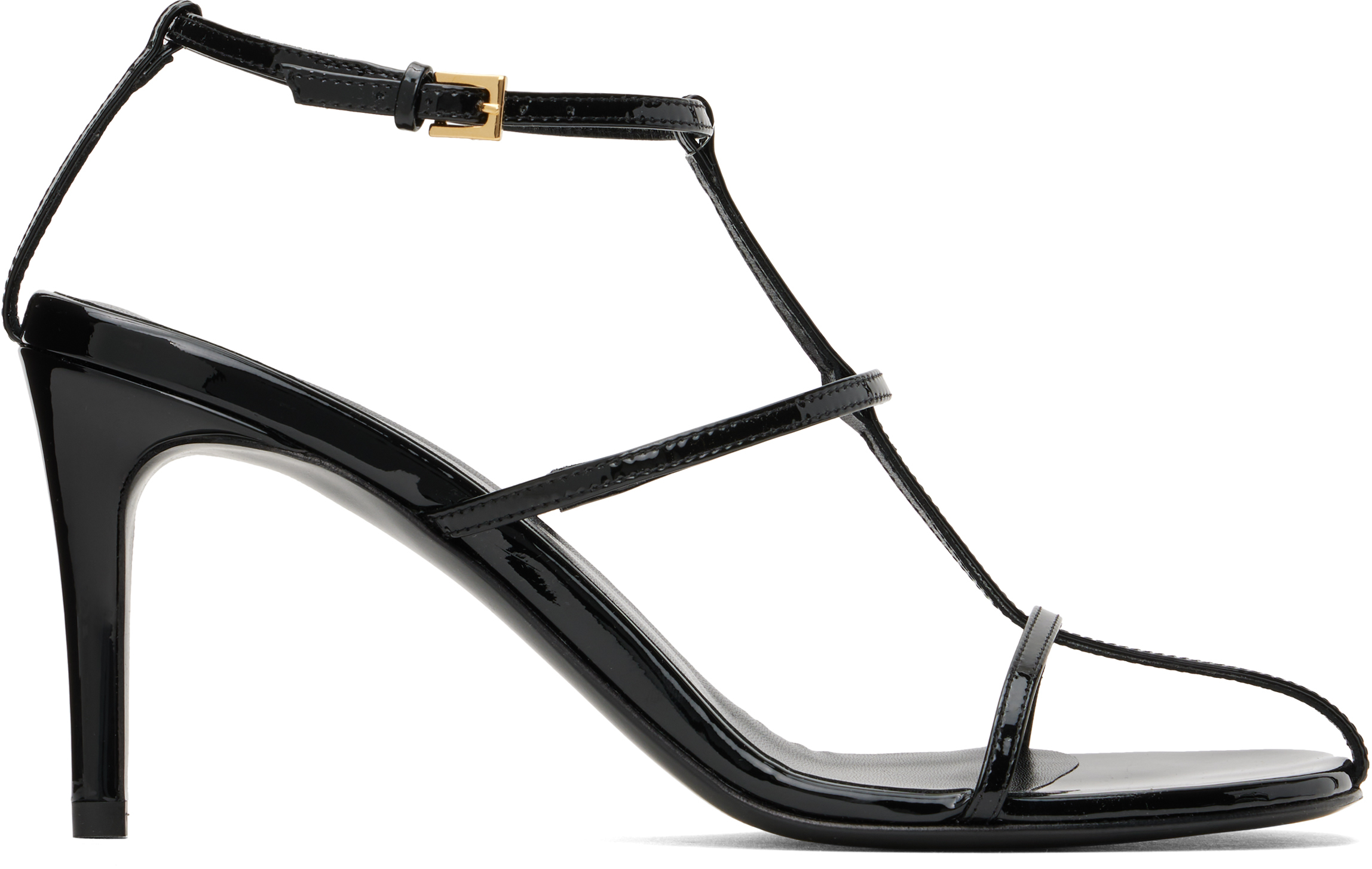 Khaite Black Cage Heeled Sandals