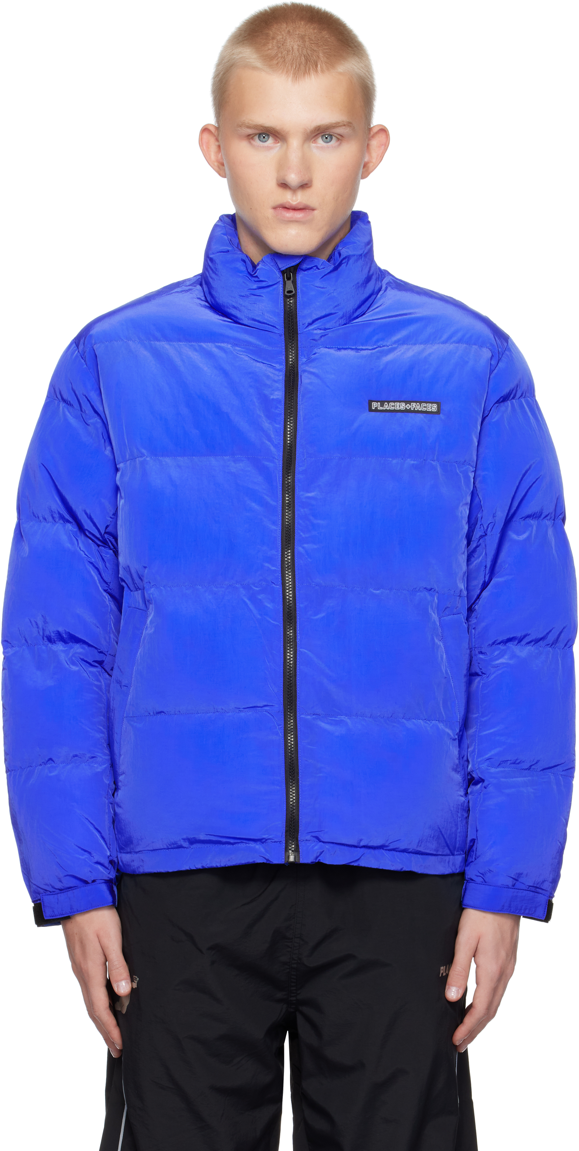 PLACES+FACES: ブルー Shimmer ジャケット | SSENSE 日本 