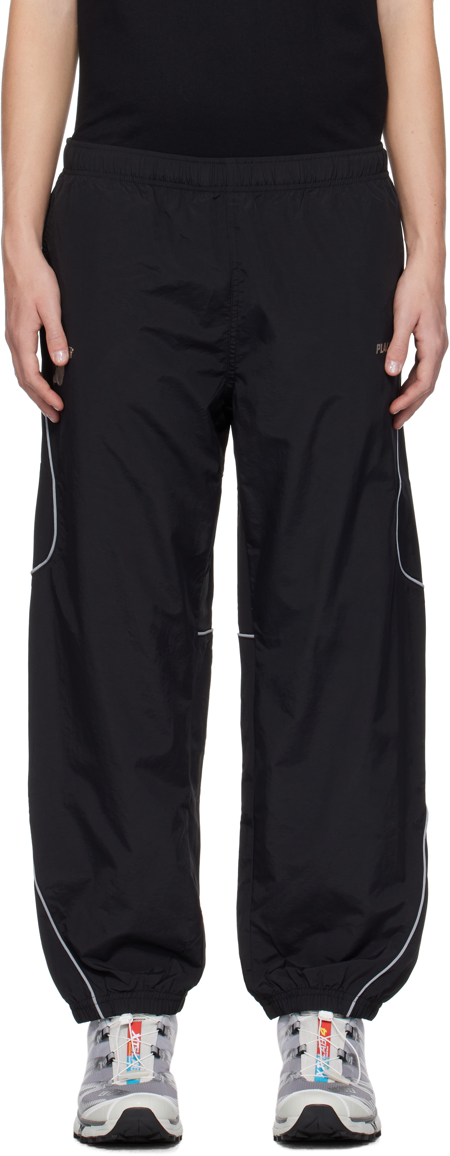 Black Nylon Track Pants