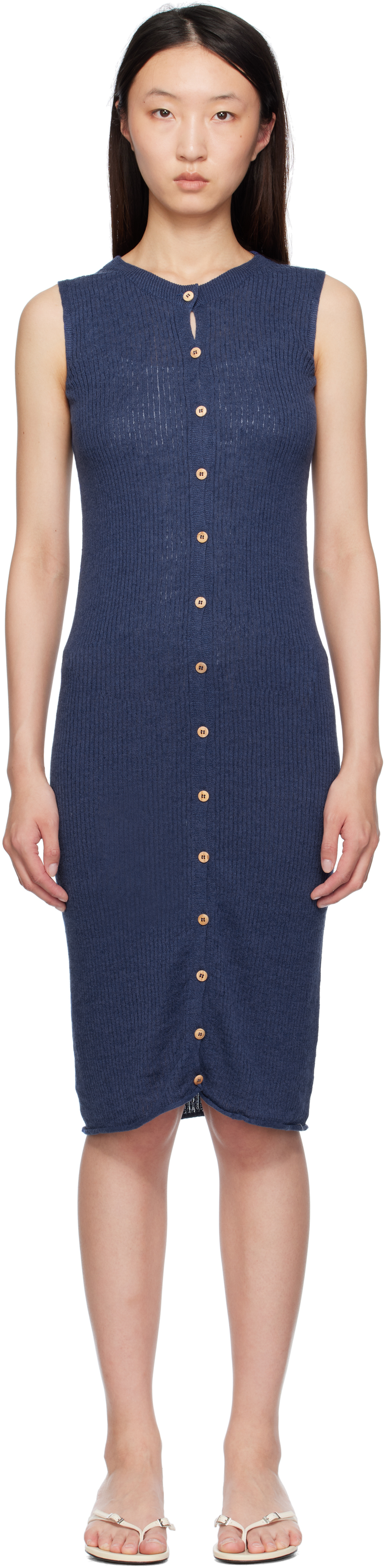 Blue Drip Midi Dress