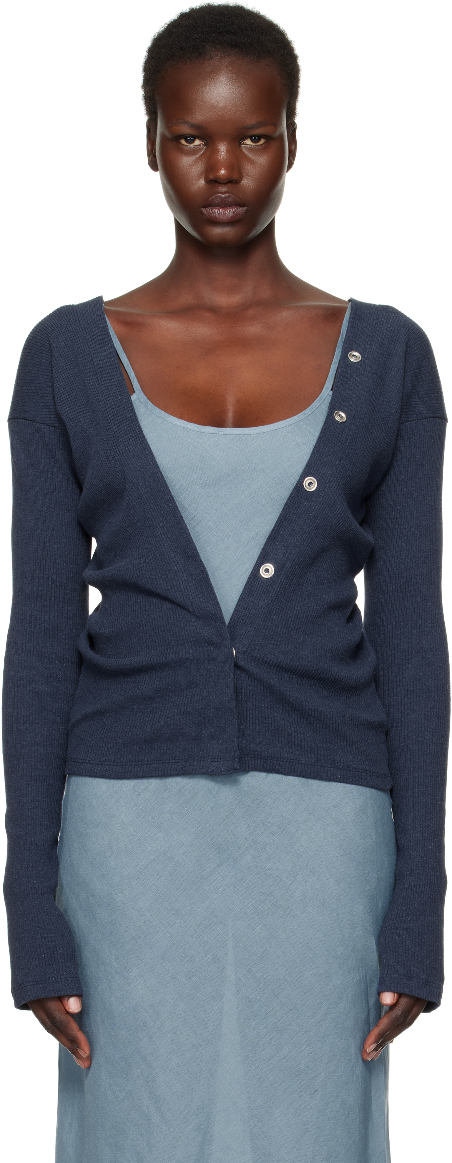 Blue Tav Snaps Cardigan