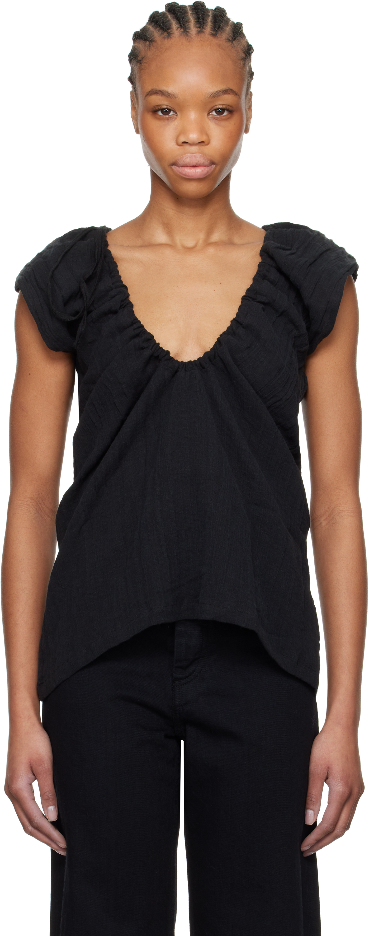 【BASERANGE】MAX DRESS 25SS Black Baserange: Black Max Blouse | SSENSE