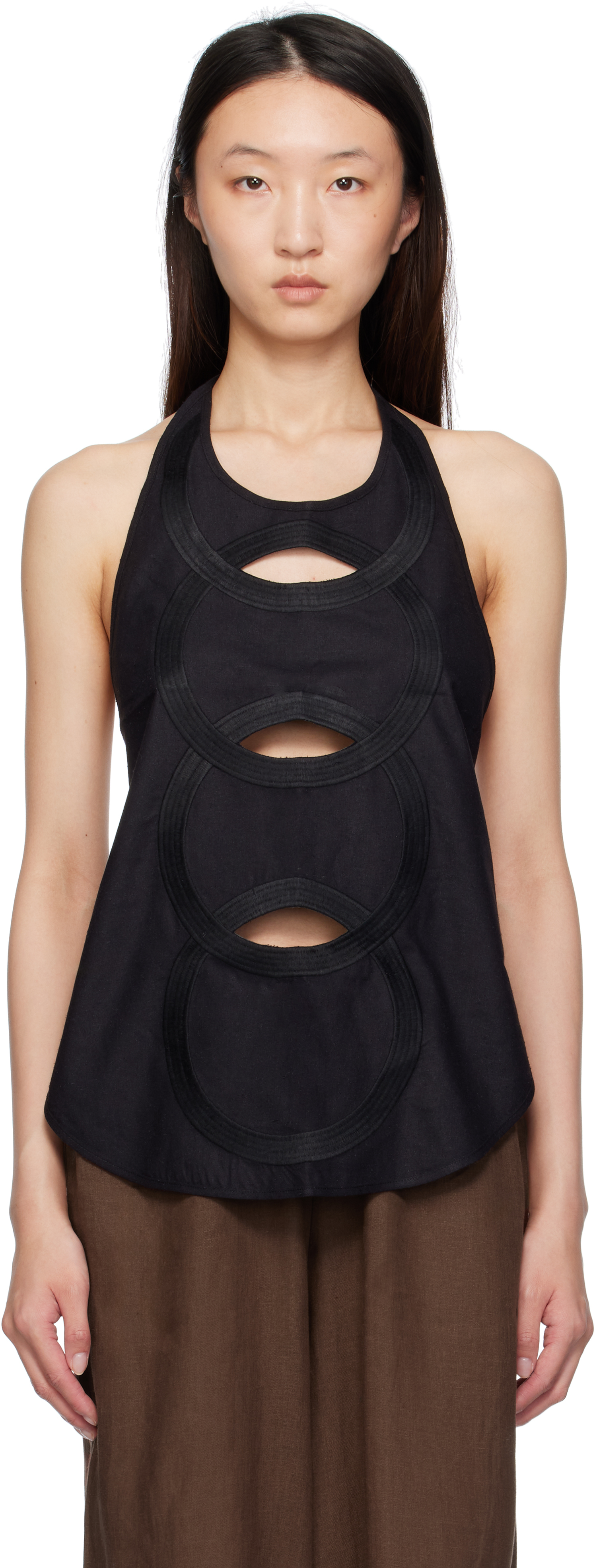 Black Chain Apron Top