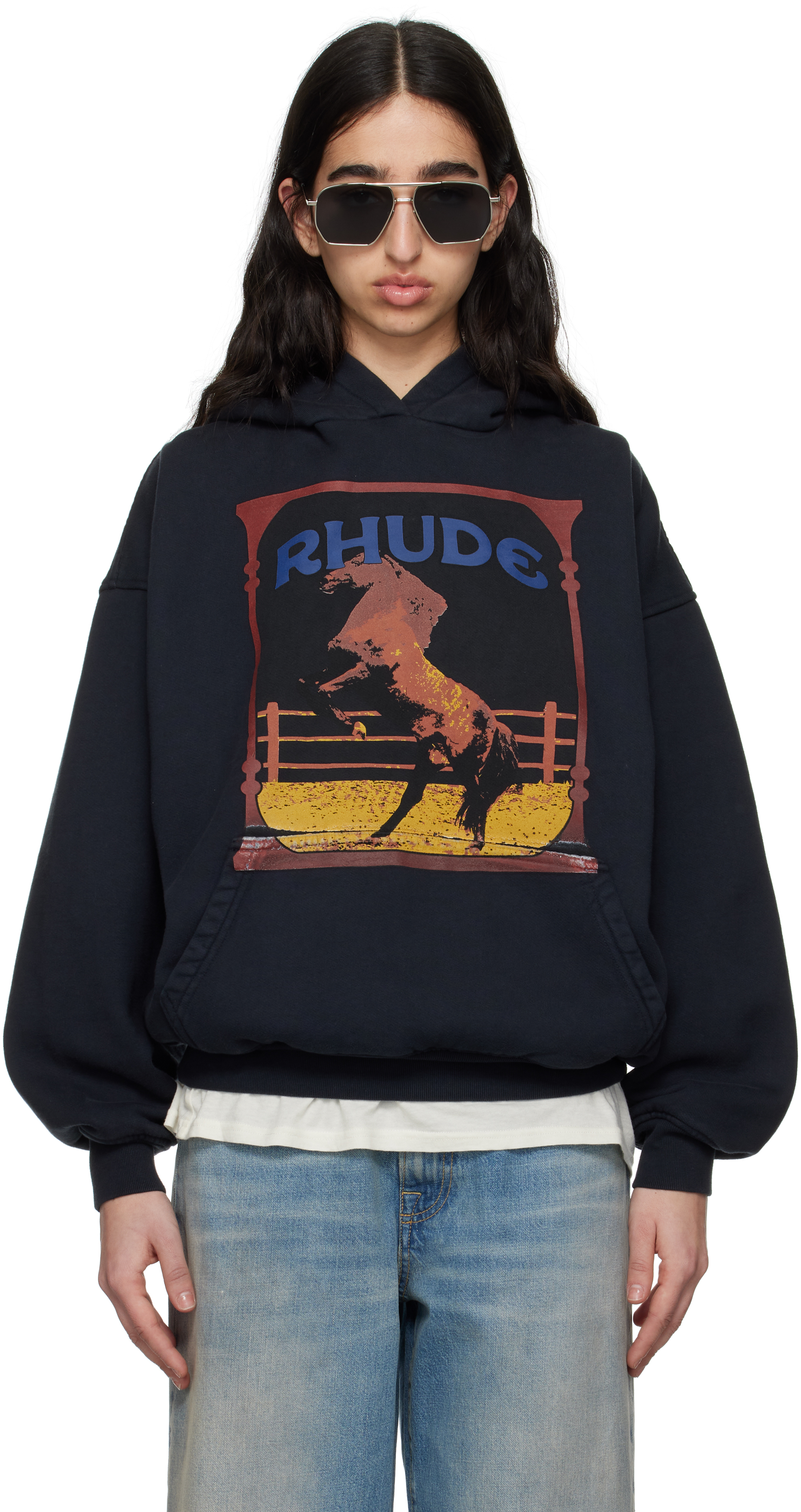 【関税込み】Rhude SSENSE限定 ブラック クロス フーディ Carhartt 106673-BLK-L 103689622 | IFA