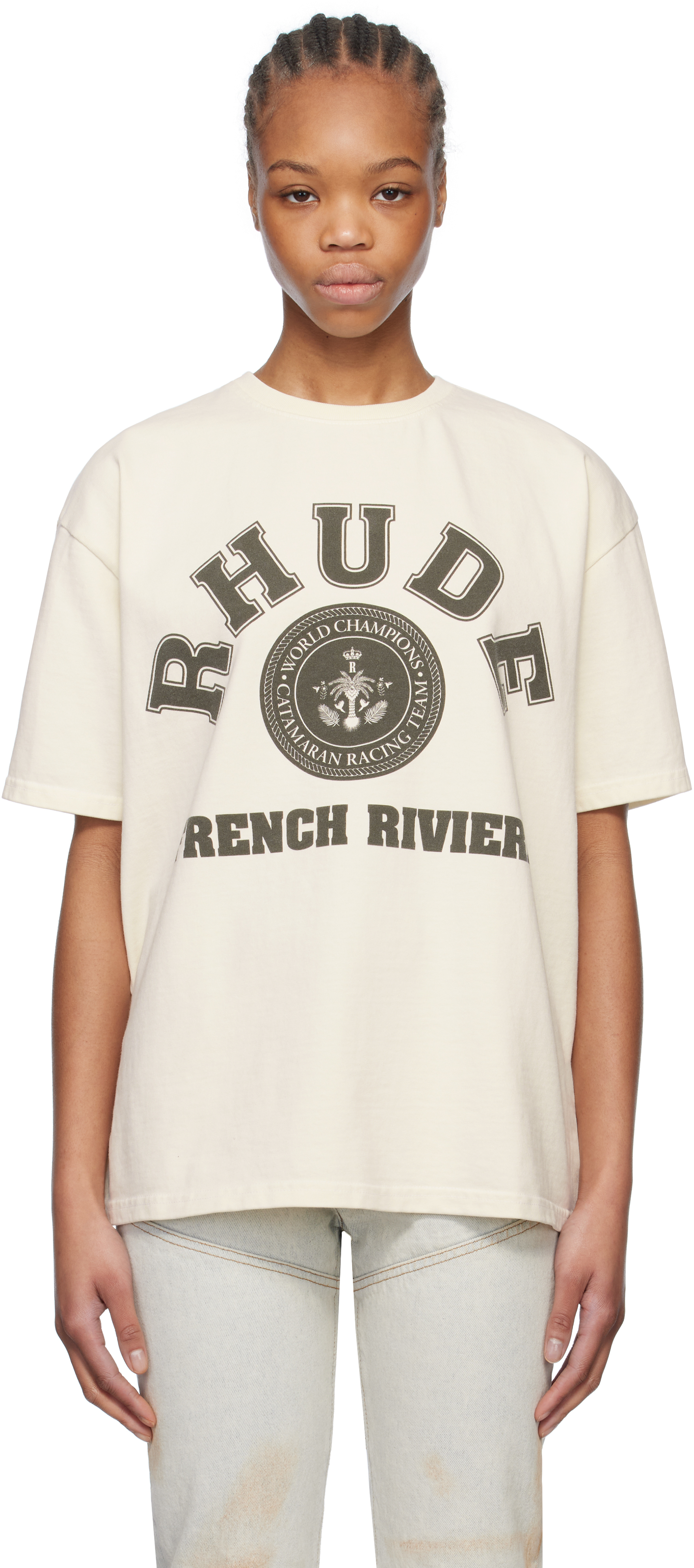 RHUDE】ロゴ 半袖 Tシャツ コットン（送料/関税込【RHUDE】ロゴ