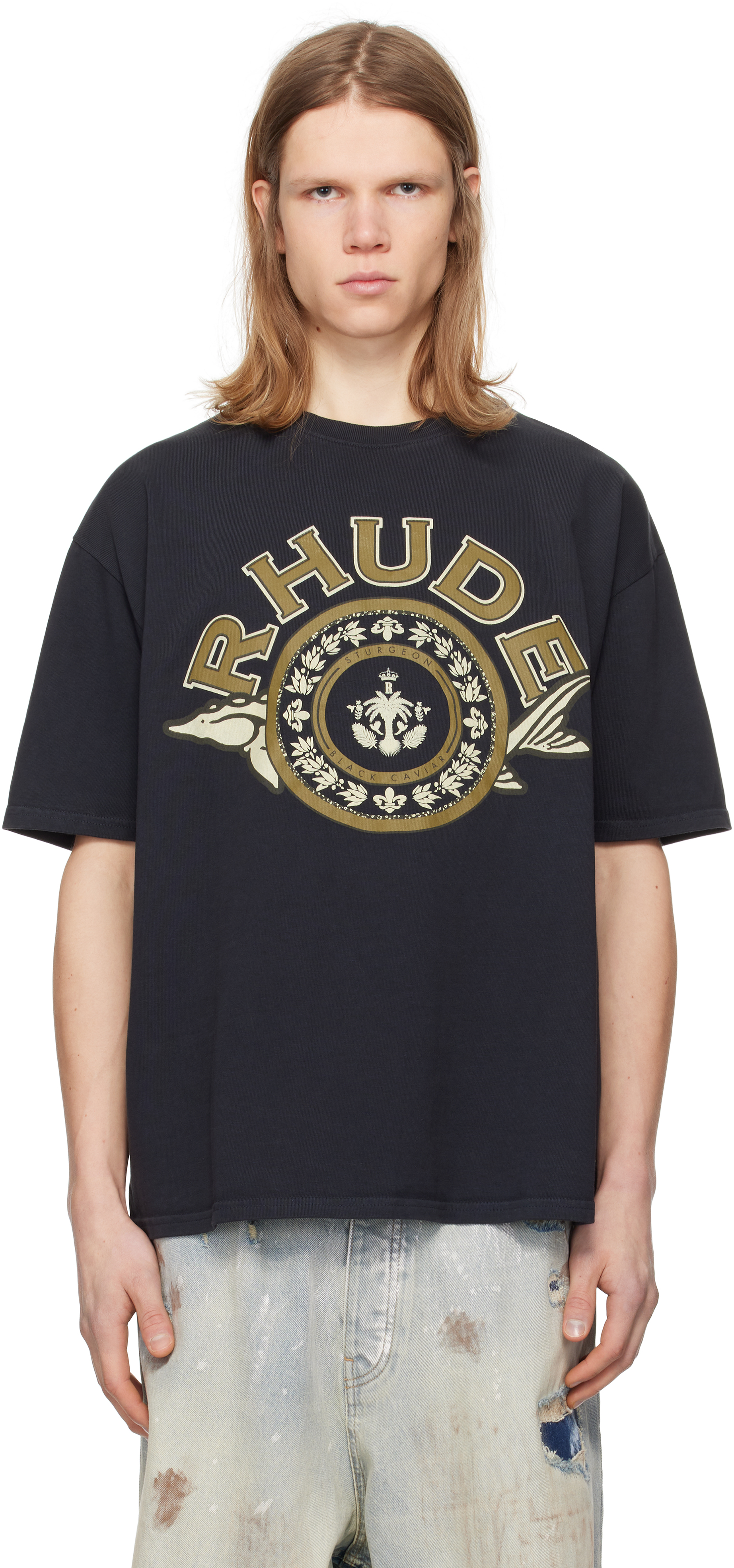 Black Caviar T-shirt by Rhude on Sale
