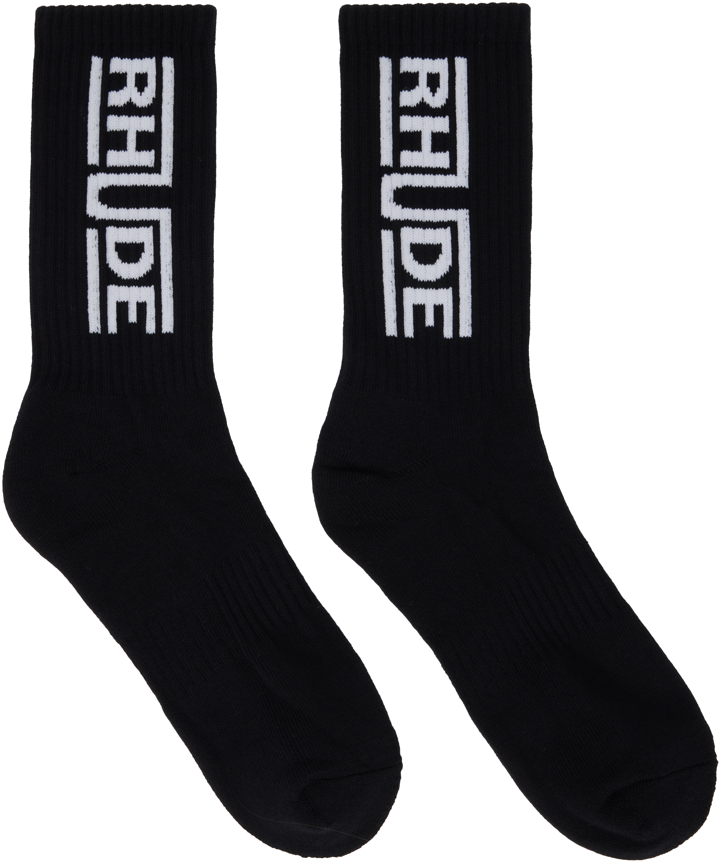 Black 'Rhude' Champions Logo Socks