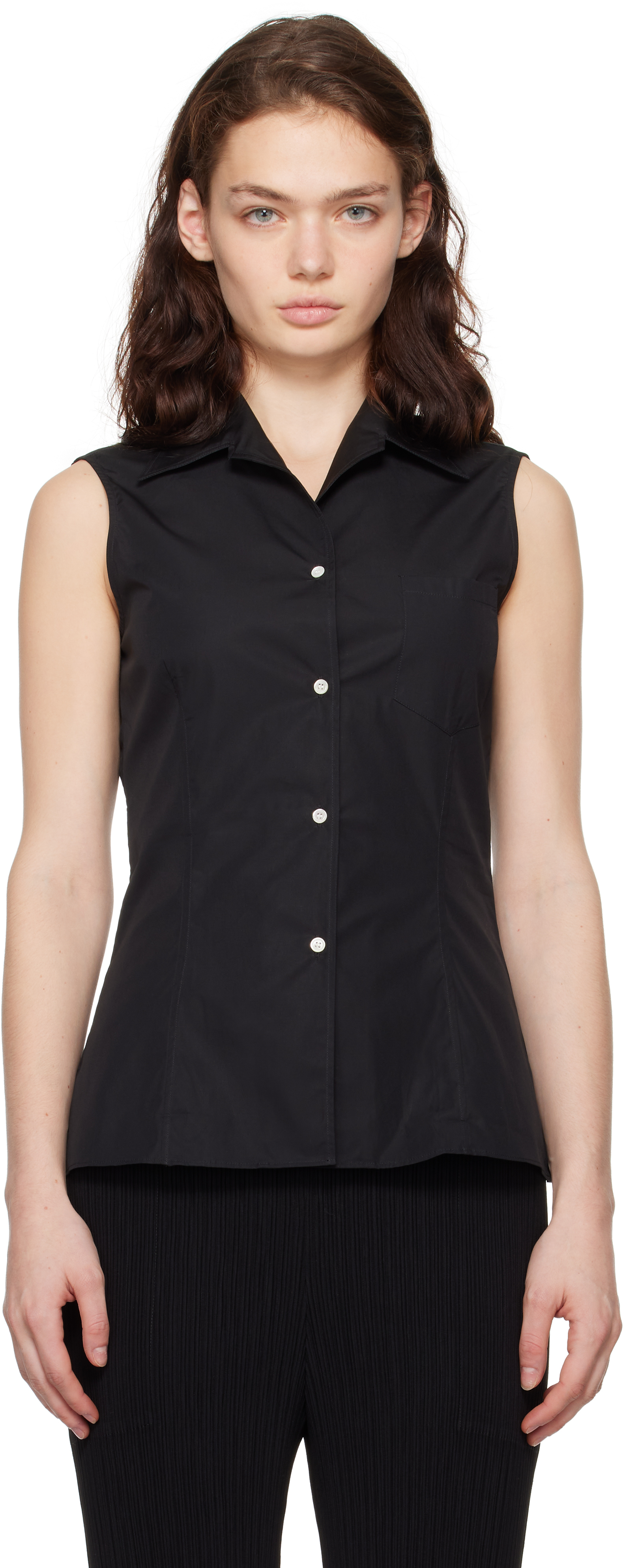 Shop Flore Flore Black Rosie Sleeveless Shirt