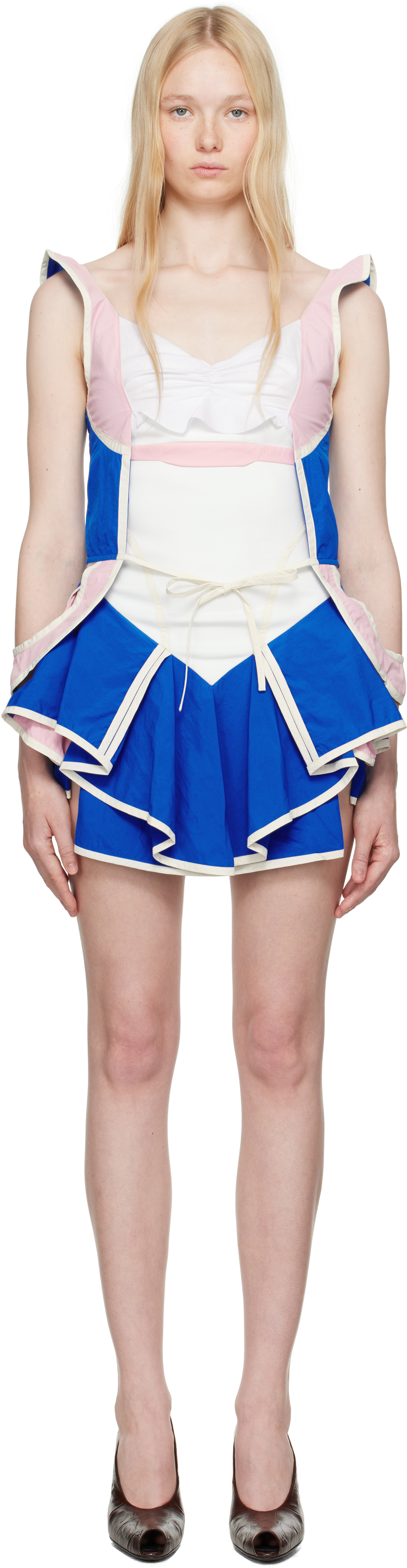 ASHLEY WILLIAMS BLUE & PINK DIANA MINIDRESS 