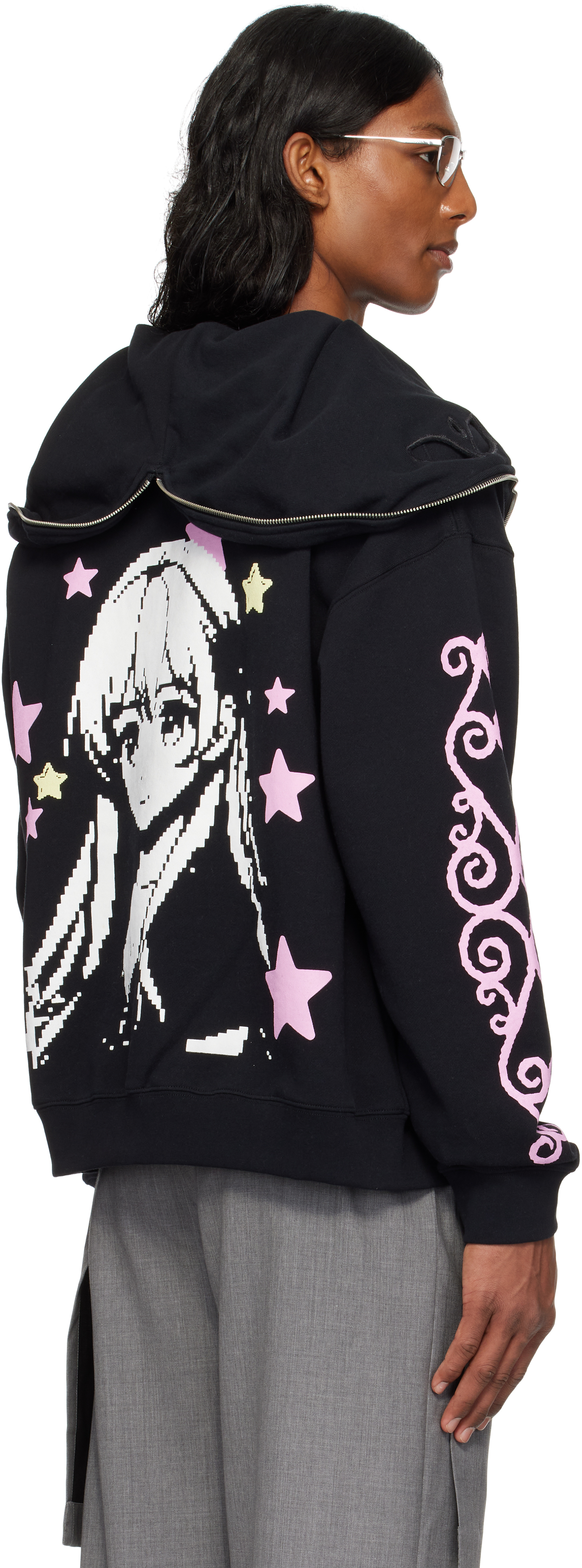Ashley Williams Black Happy Manga Butterfly Hoodie | ModeSens