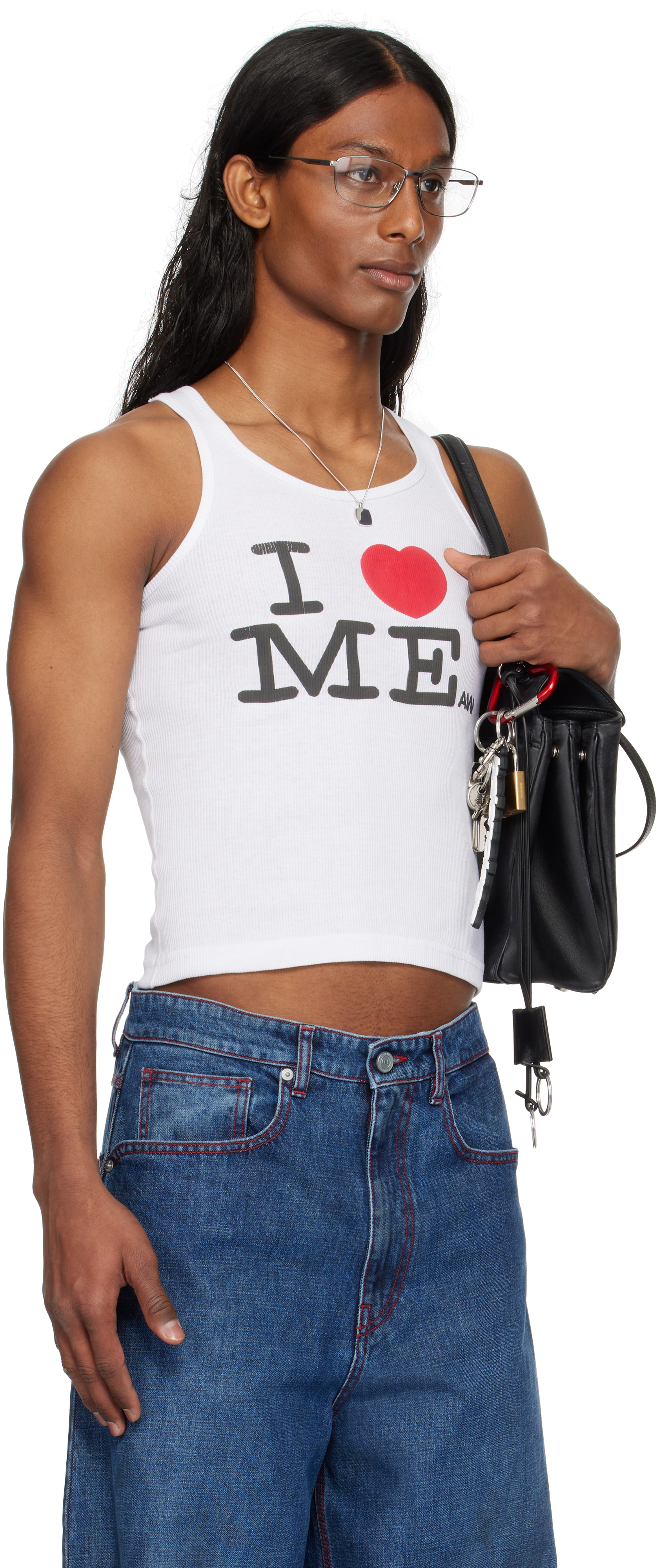 Ashley Williams White 'i Heart Me' Tank Top In White
