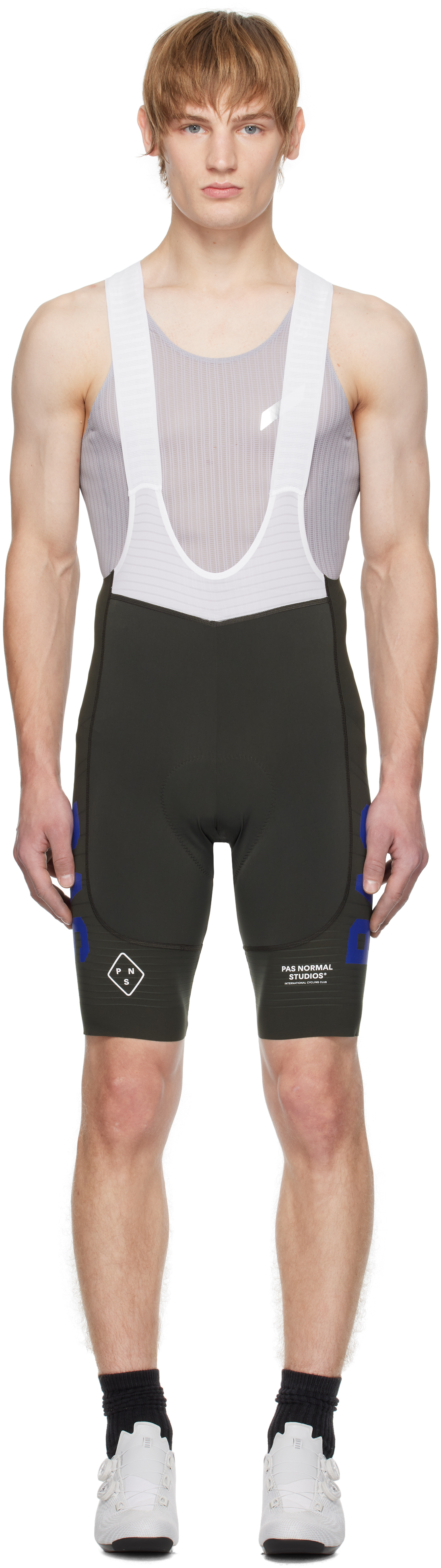 Khaki & White 'PAS' Mechanism Pro Bib Shorts