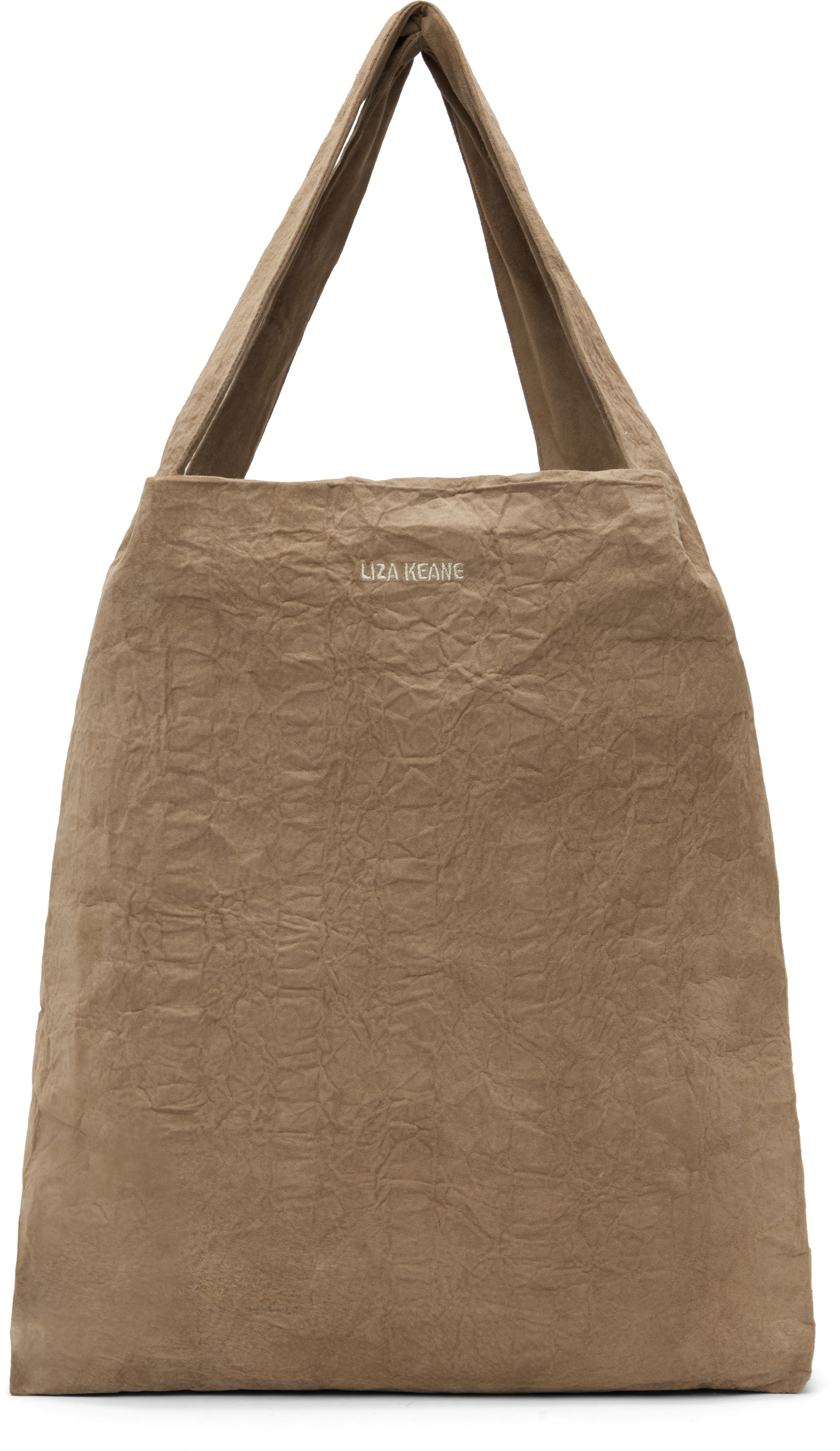 Beige Crinkled Tote