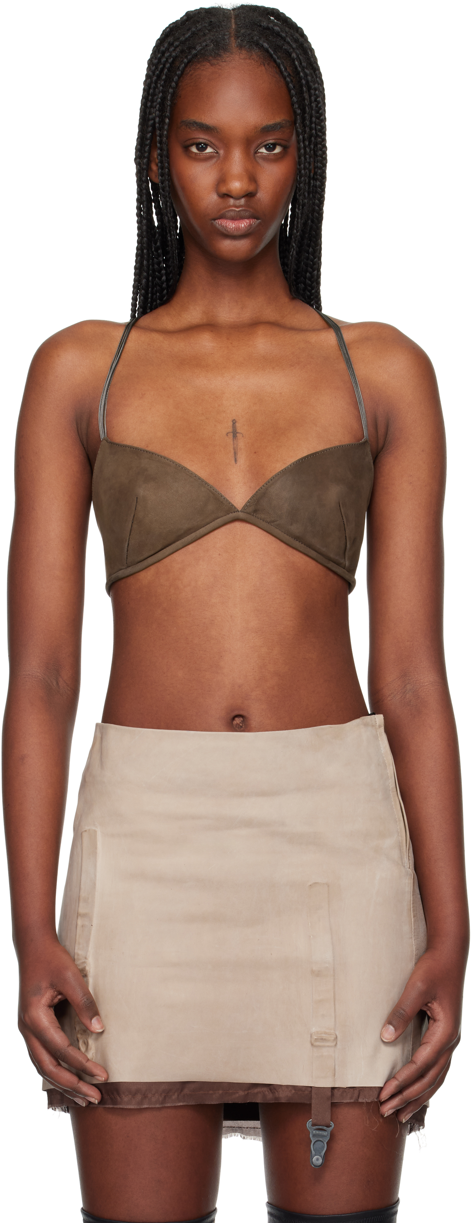 Brown Eros Leather Bra