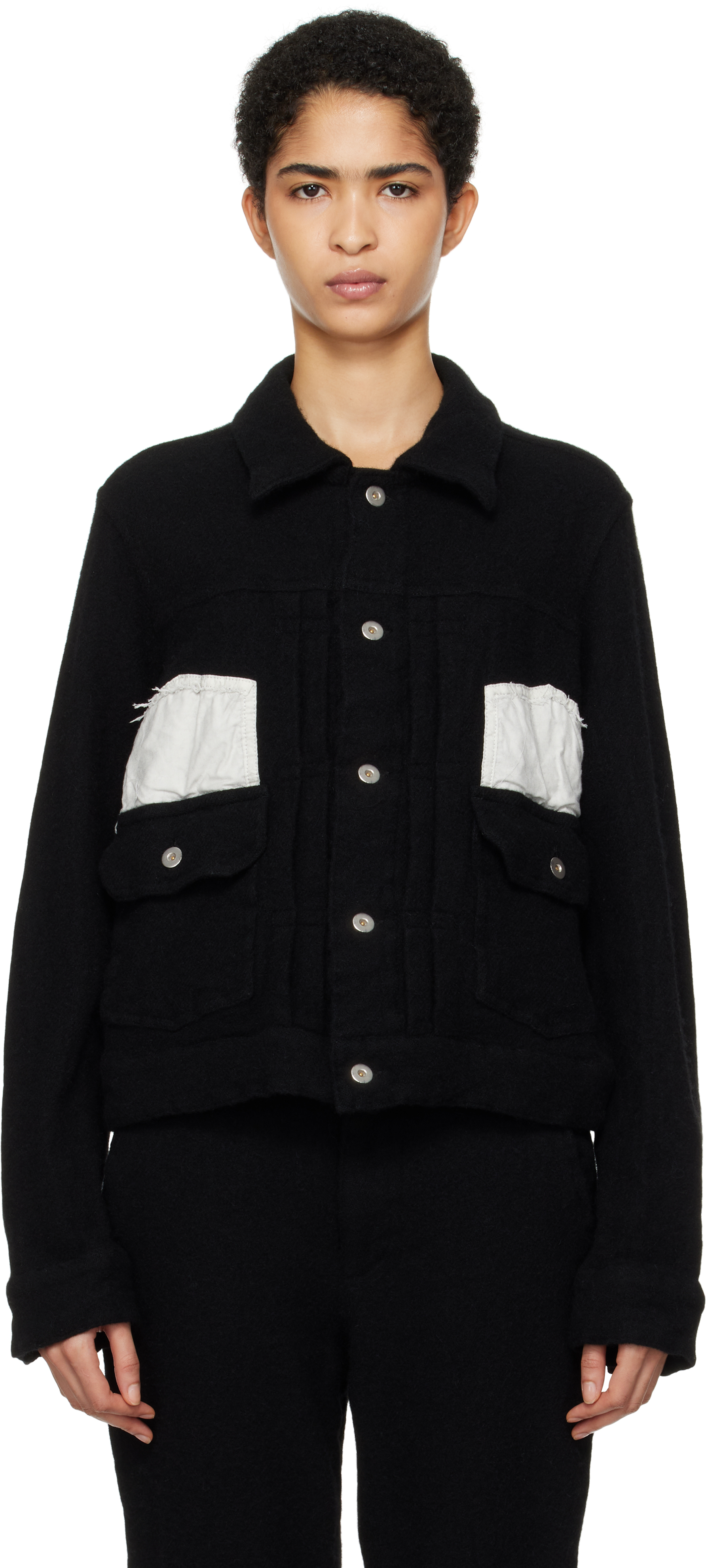 Black Comme Des Garçons Black Tweed Jacket In 1 Black