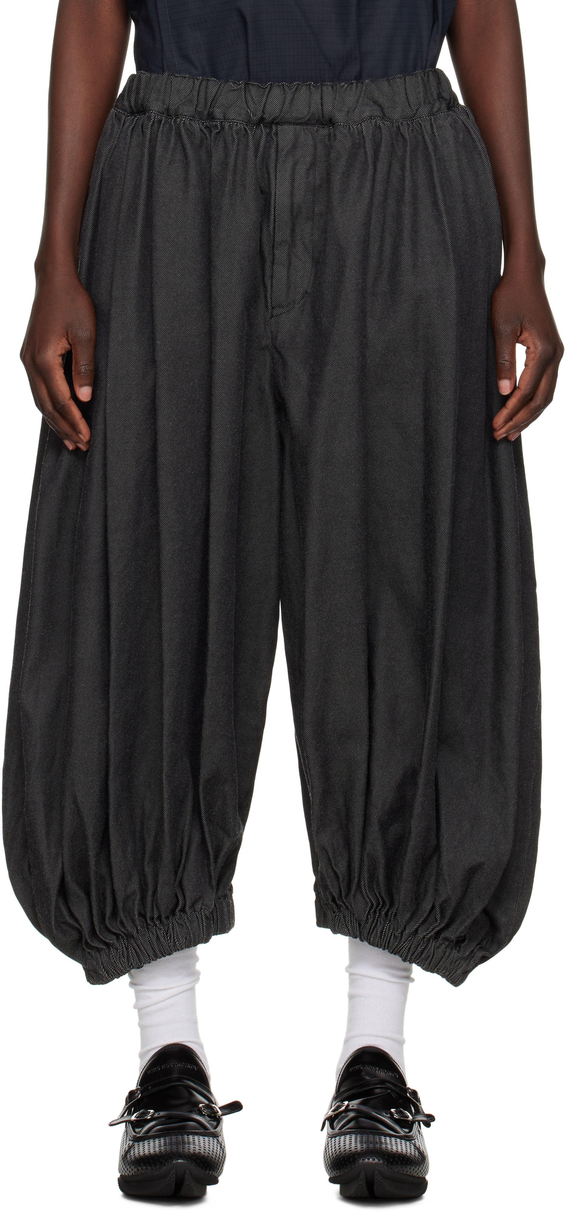 Shop Black Comme Des Garçons Black Gabardine Trousers In 1 Black