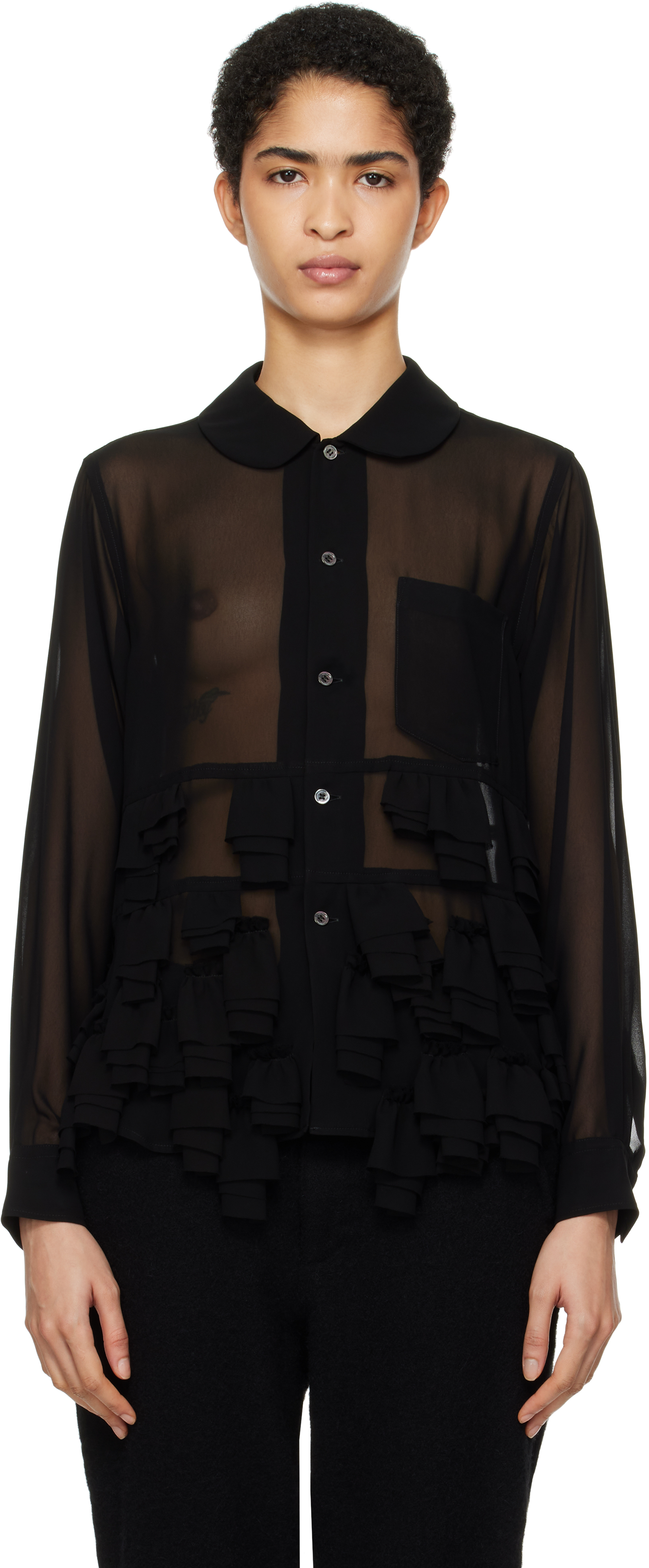 BLACK COMME DES GARÇONS BLACK GEORGETTE BLOUSE 