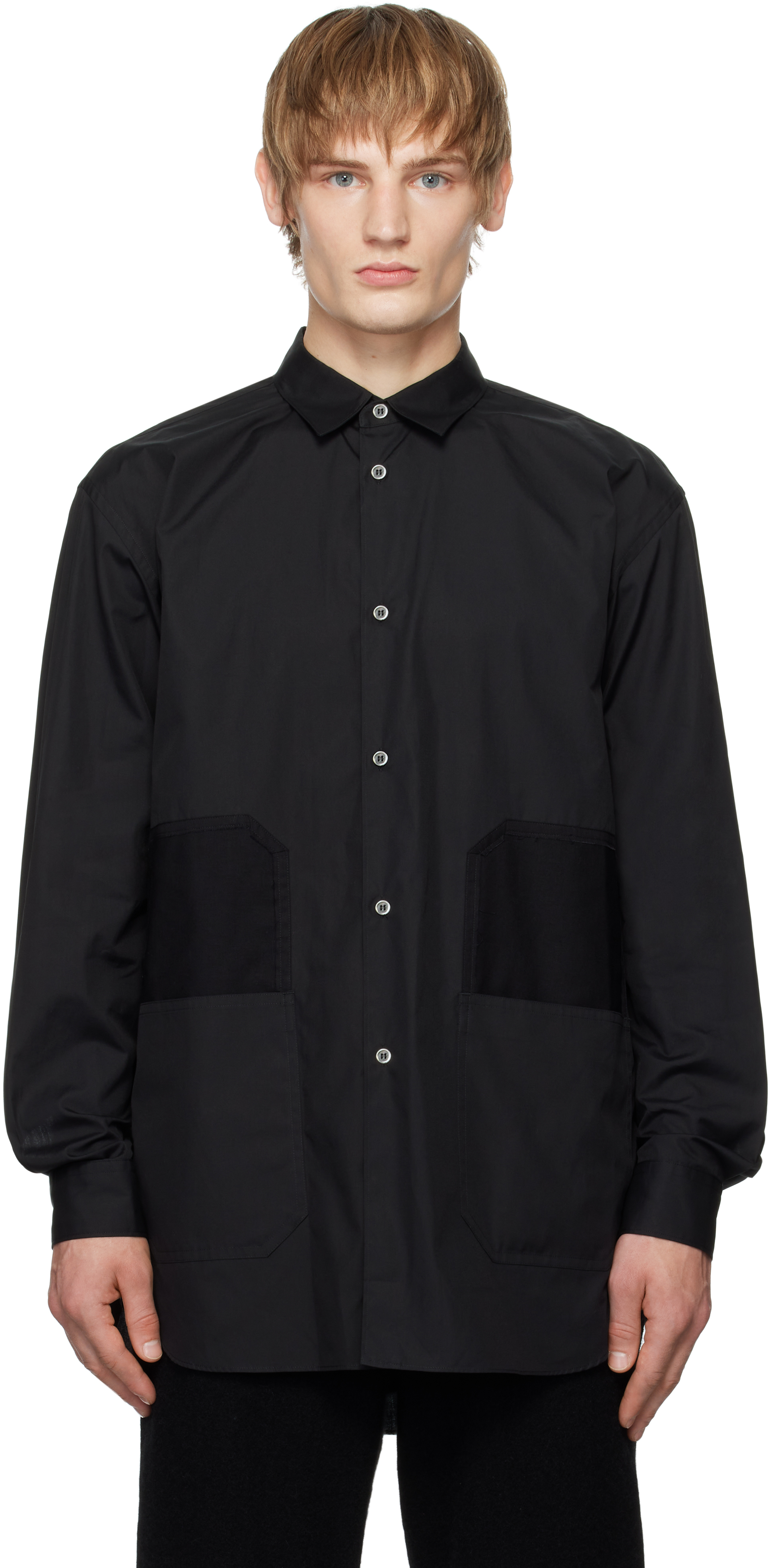 Black Cotton Broad Shirt