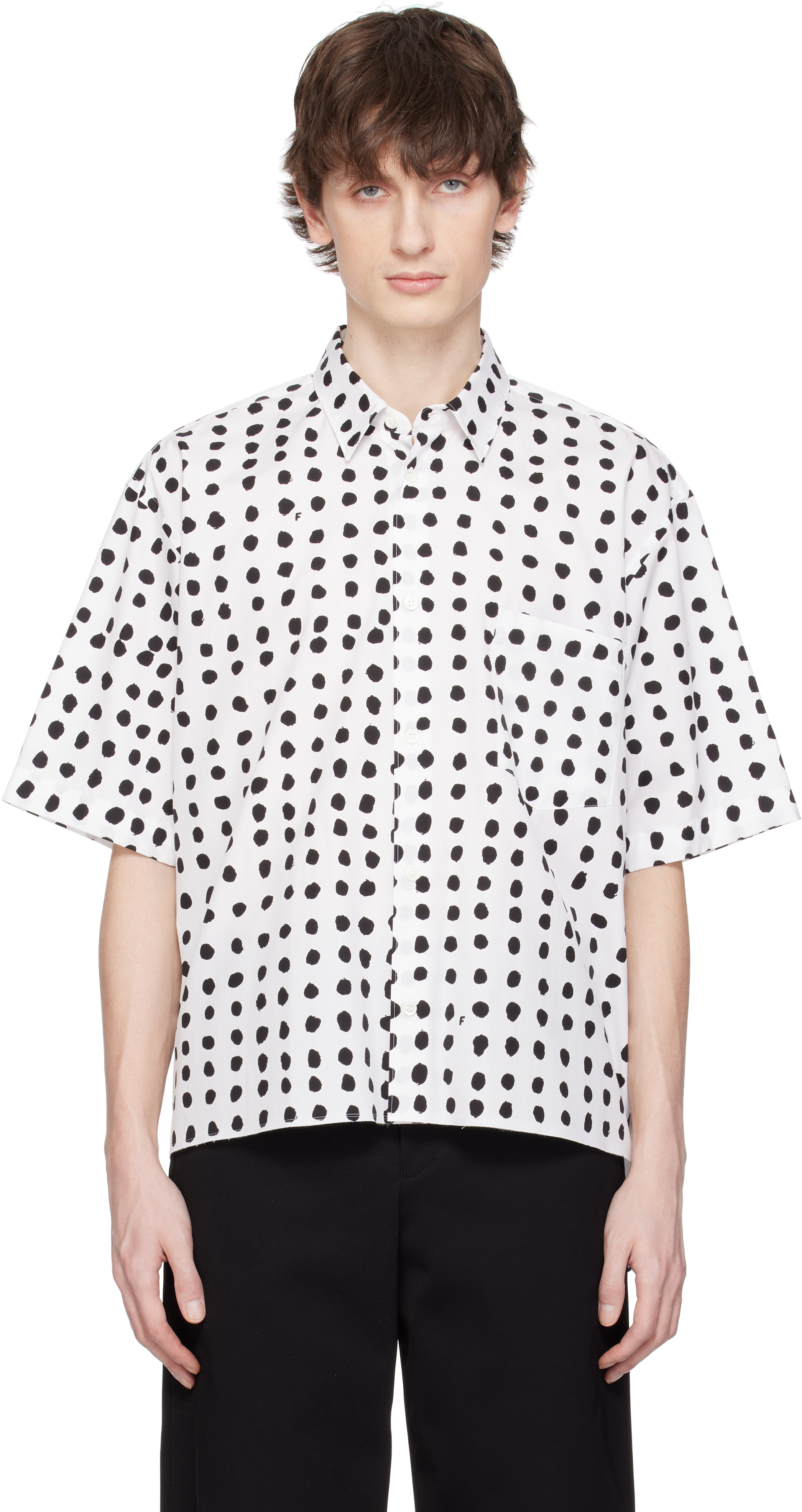 White & Black CDG Short Sleeve Shirt