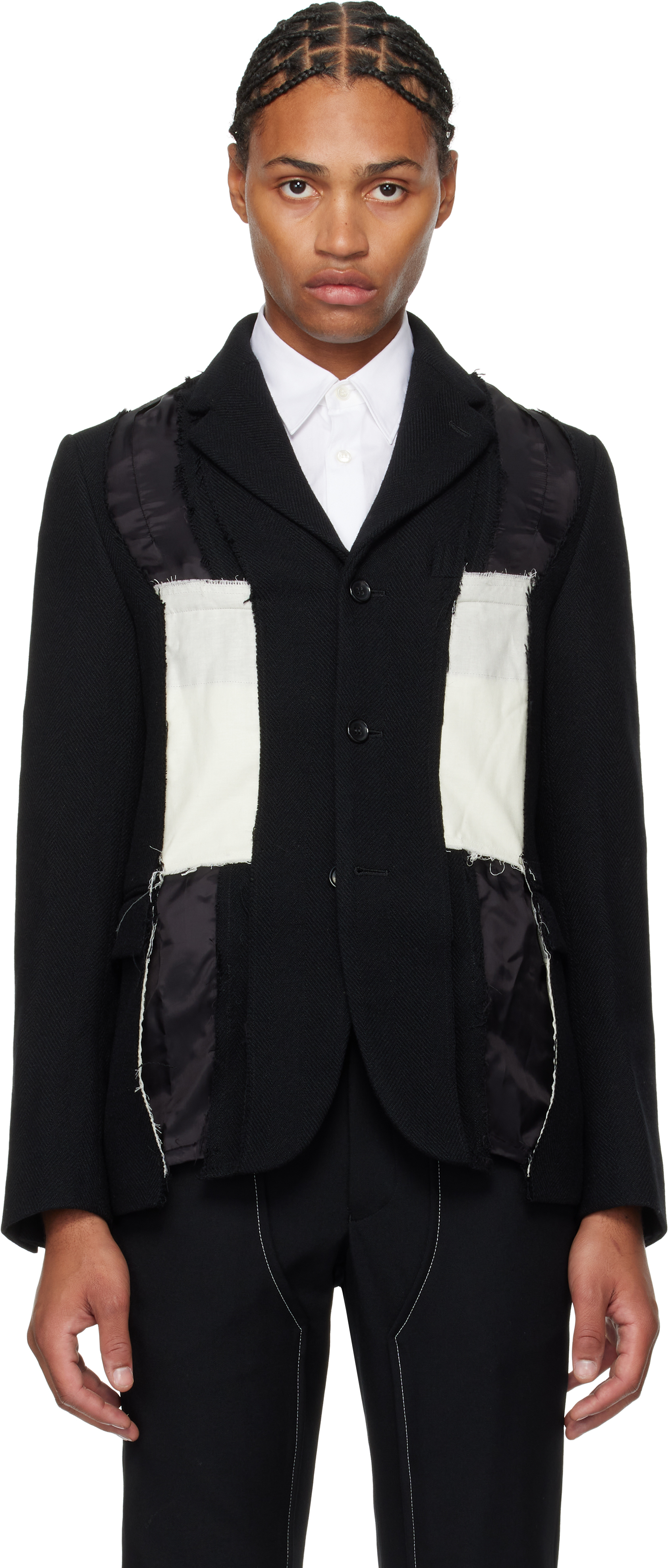 Black Comme Des Garçons Black Herringbone Blazer In 1 Black