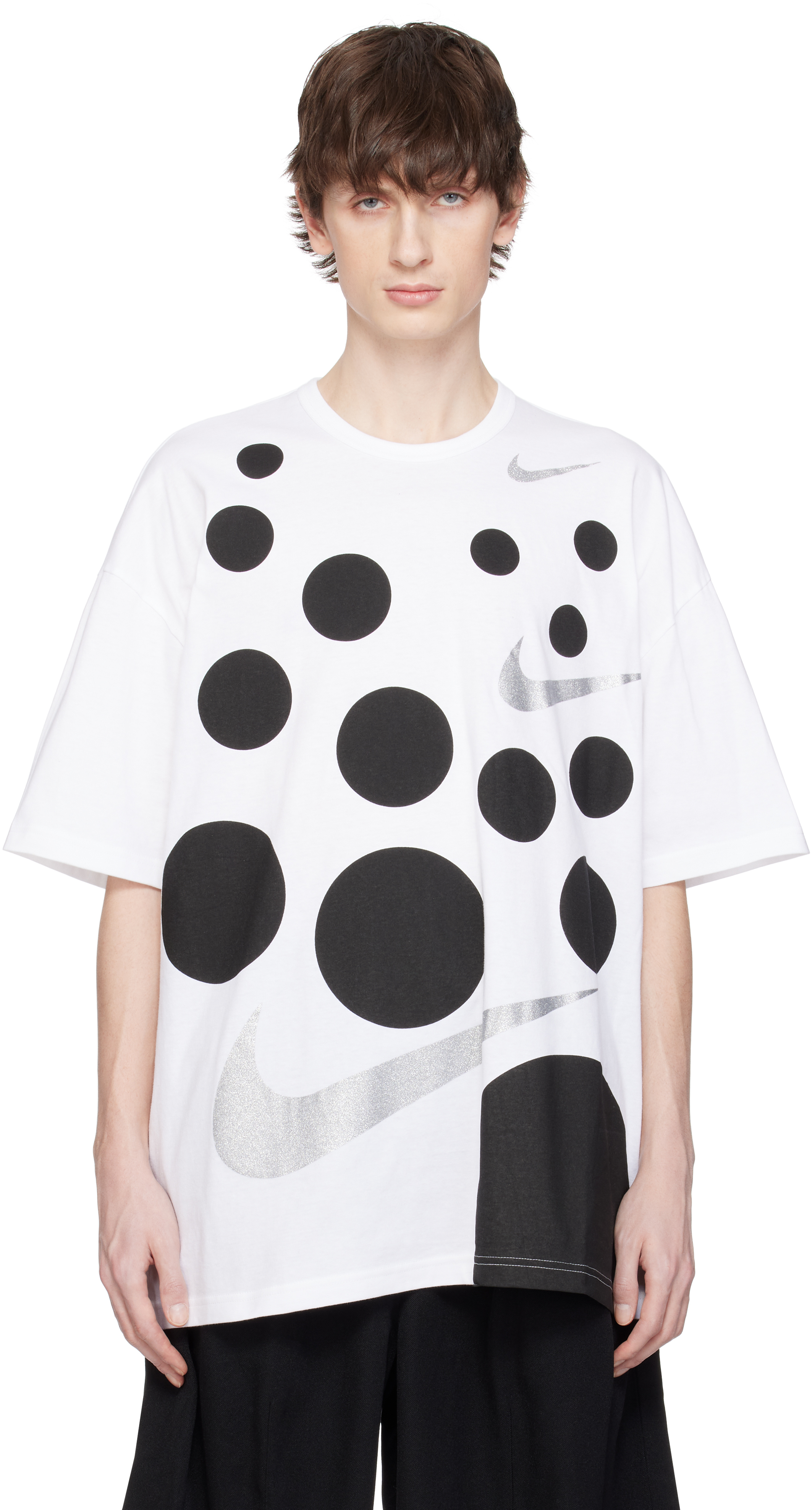 Comme des Garcons x Nike ドットTシャツ ホワイト ブラック Black Comme des Garçonsのホワイト Nikeエディション オーバー