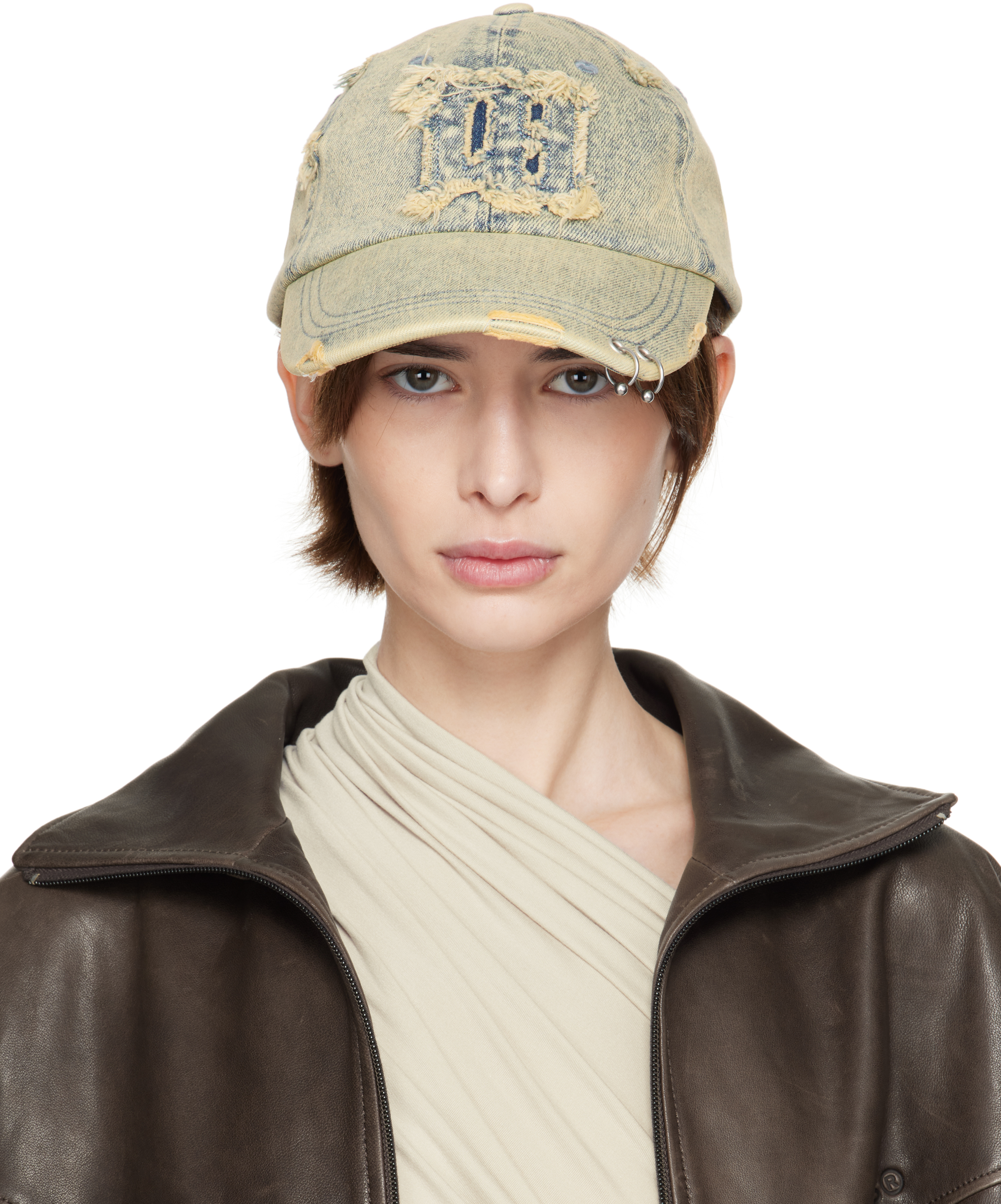 MISBHV: Blue & Beige Esther Yu Edition Logo Cap | SSENSE