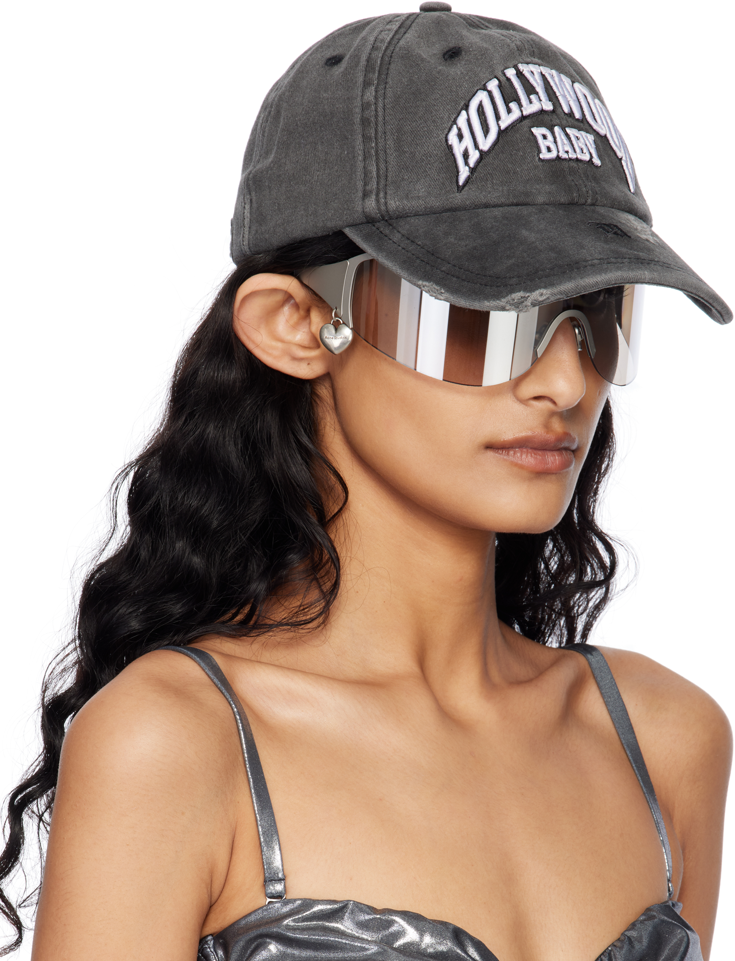 Misbhv Black 'hollywood Baby' Cap In Washed Black